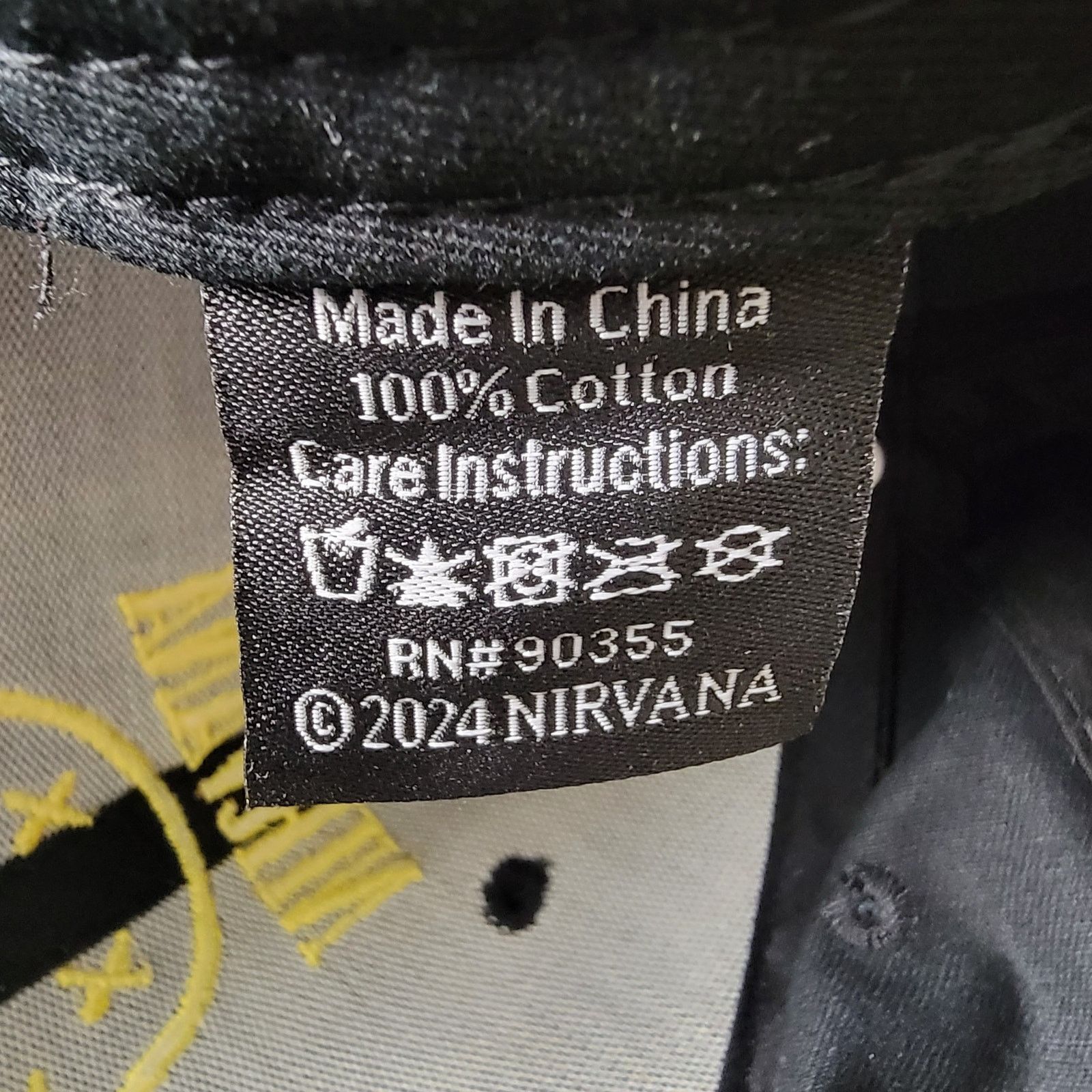 Nirvana Nirvana Cap Black w Yellow Smiley Face Logo OSFA Size ONE SIZE - 3 Thumbnail