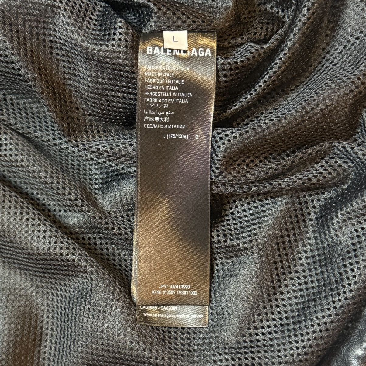 Balenciaga LION CREST HOODED LEATHER TRACK JACKET Size US L / EU 52-54 / 3 - 8 Thumbnail