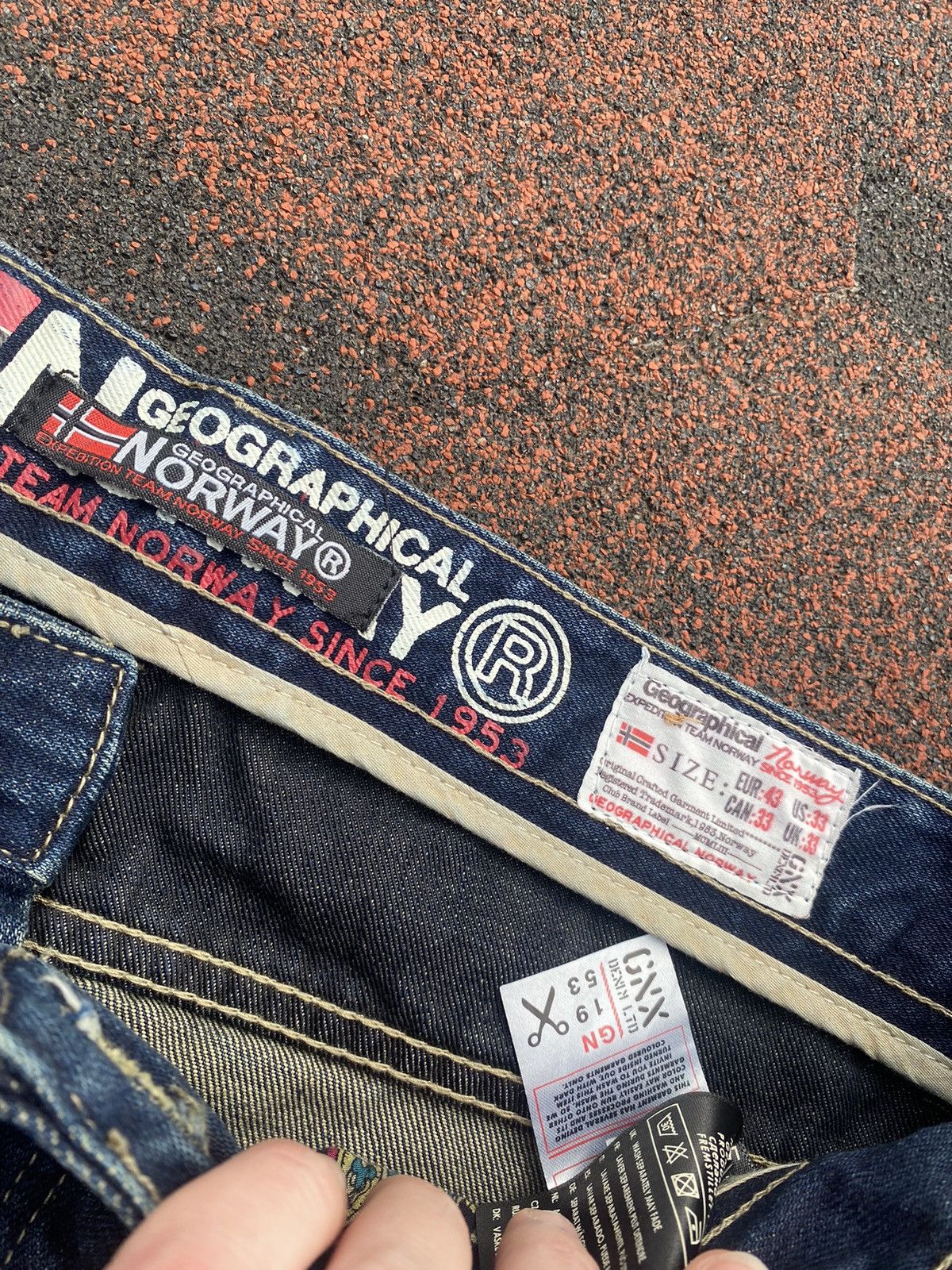 Japanese Brand Vintage Geographical Norway Labirinthe Jeans Blue Mens Size US 33 - 9 Thumbnail
