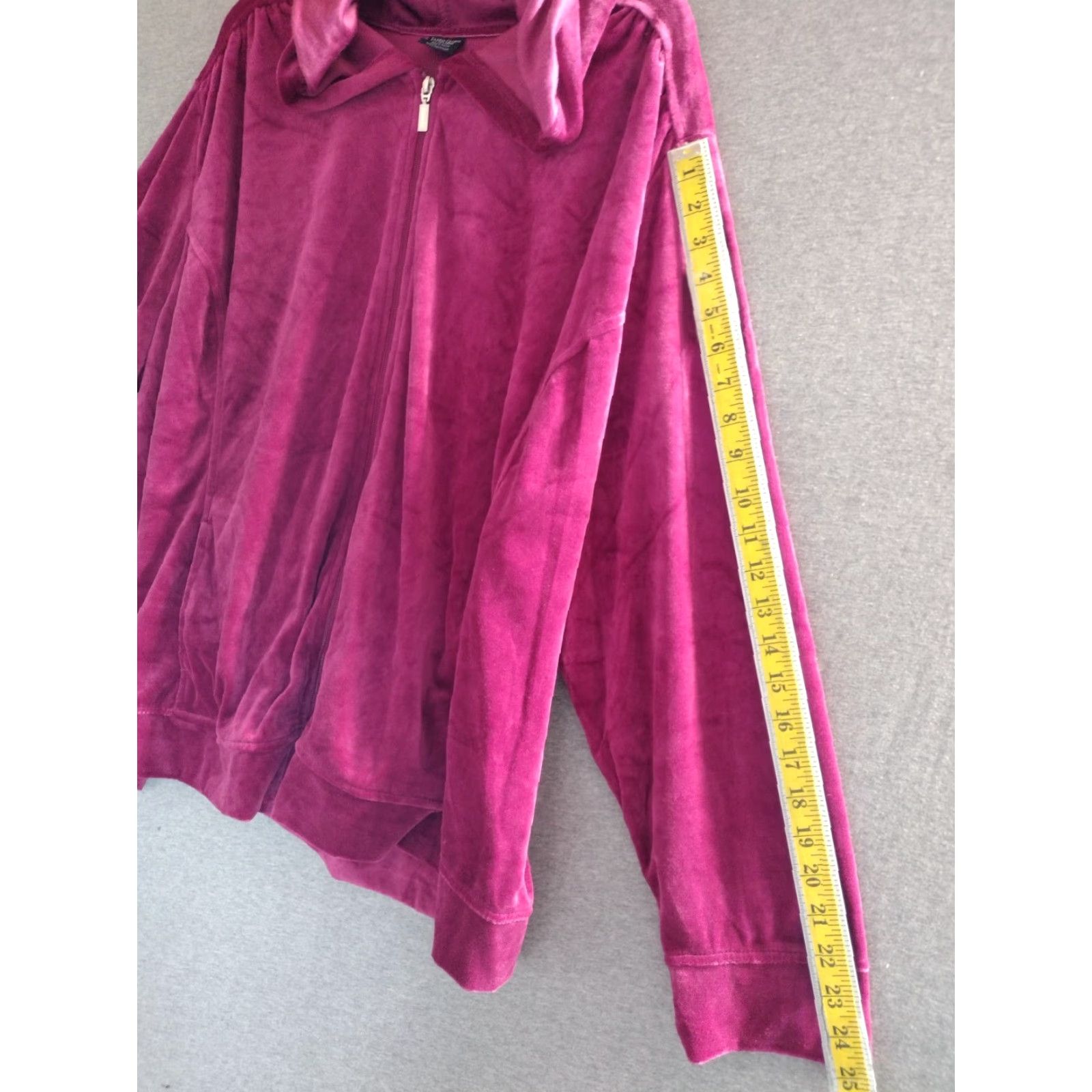 Faded Glory Faded Glory Hooded Jumpsuit Jacket 4X Plus Size Pink Dark Pink Zip Hooded Casual Women Jacket Coat Size 40" / US 18 - 6 Thumbnail