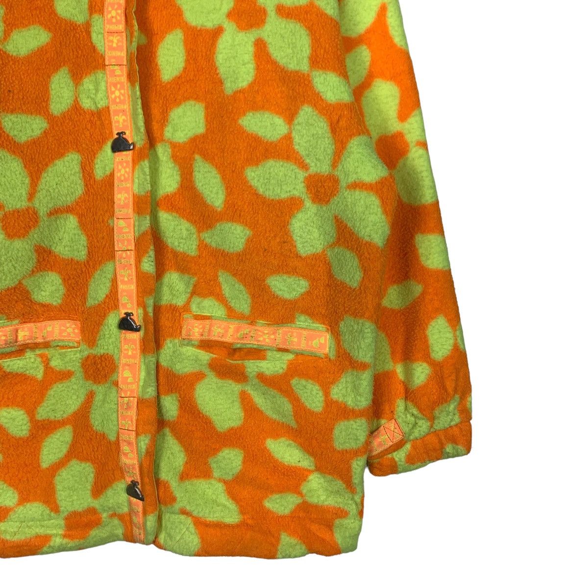 Phenix PHENIX Fullprint Orange Fleece Snap Button Jacket #0078-C5 Size M / US 6-8 / IT 42-44 - 5 Thumbnail