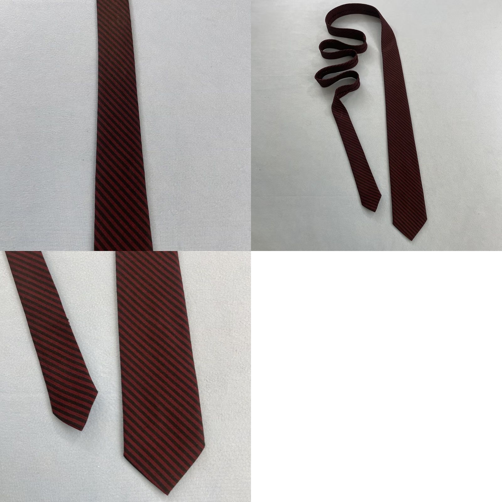 MCM vtg 60s Wool Dacron NeckTie Slim 2" Red Black Stripe MCM Capsule Tie 2x57 Capsule Slim Necktie Mens Tie Size ONE SIZE - 11 Thumbnail