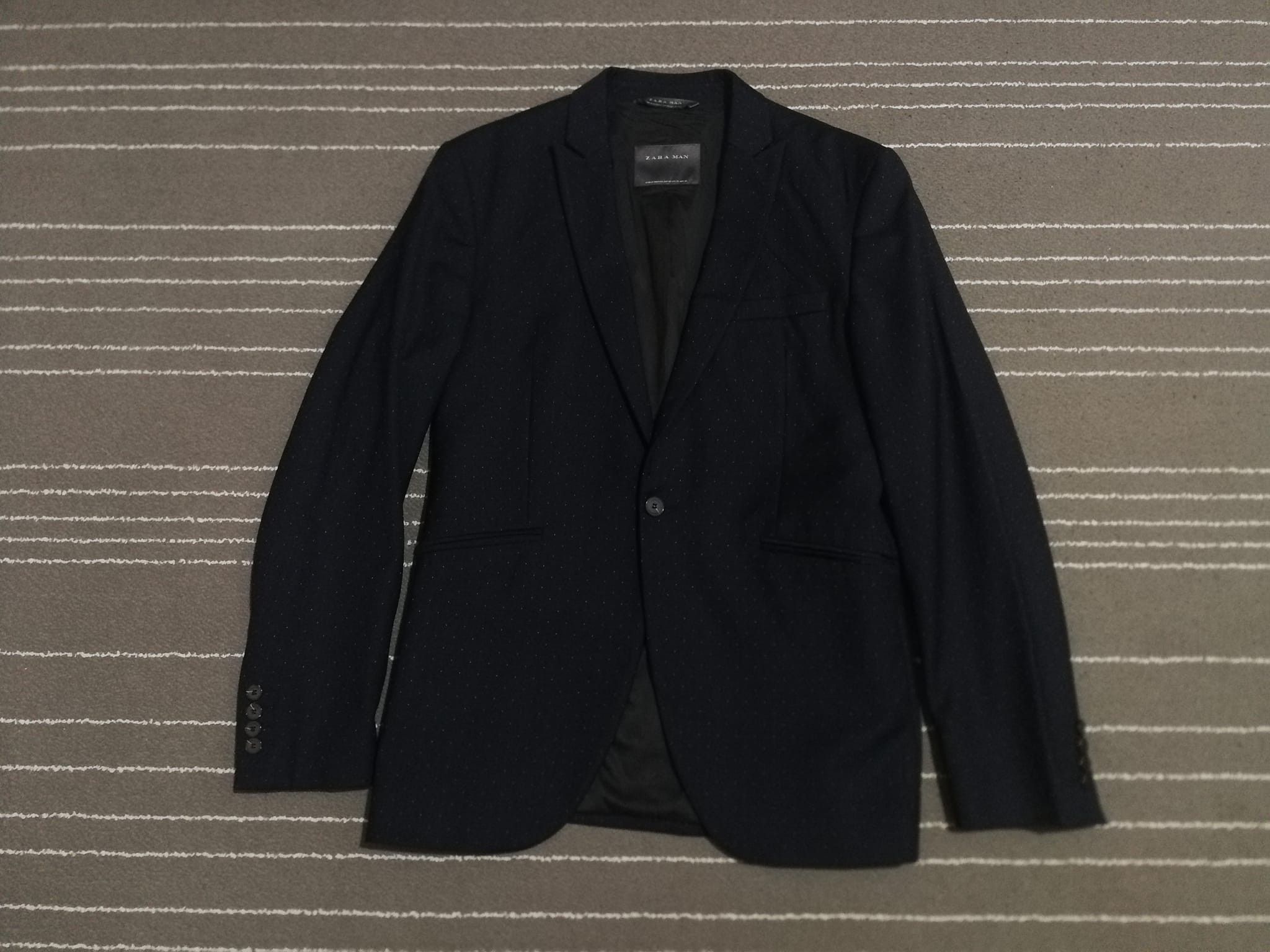 image of Zara Man Blazer Blue Black S 2518, Men's (Size 34S)