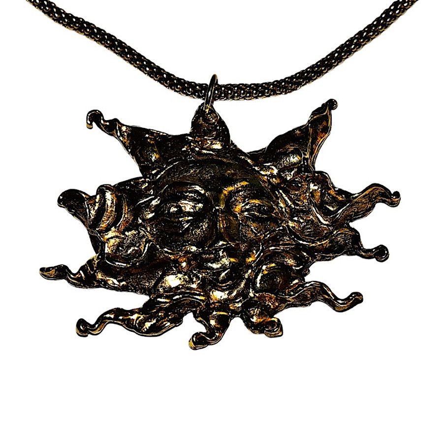Hermes Authentic Vintage Hermès Gold Plated Sun Pendant Necklace Size ONE SIZE - 2 Thumbnail