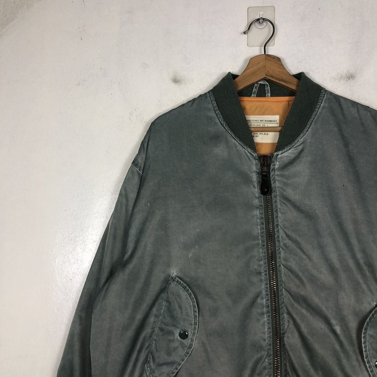 Vintage 📌VINTAGE MILITARY BOMBER FLY JACKET BUZZ RICKSON DESIGN Size US L / EU 52-54 / 3 - 8 Thumbnail