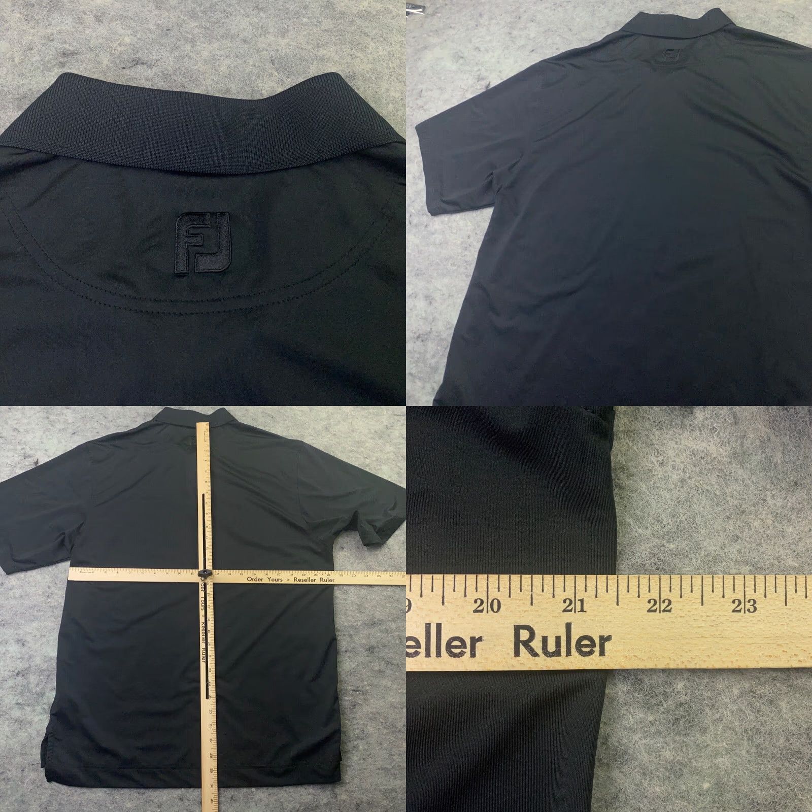 Footjoy FootJoy Mens Polo Shirt Short Sleeve Black Stretch Logo FJ Golf Collared Embroidered Size US M / EU 48-50 / 2 - 8 Thumbnail