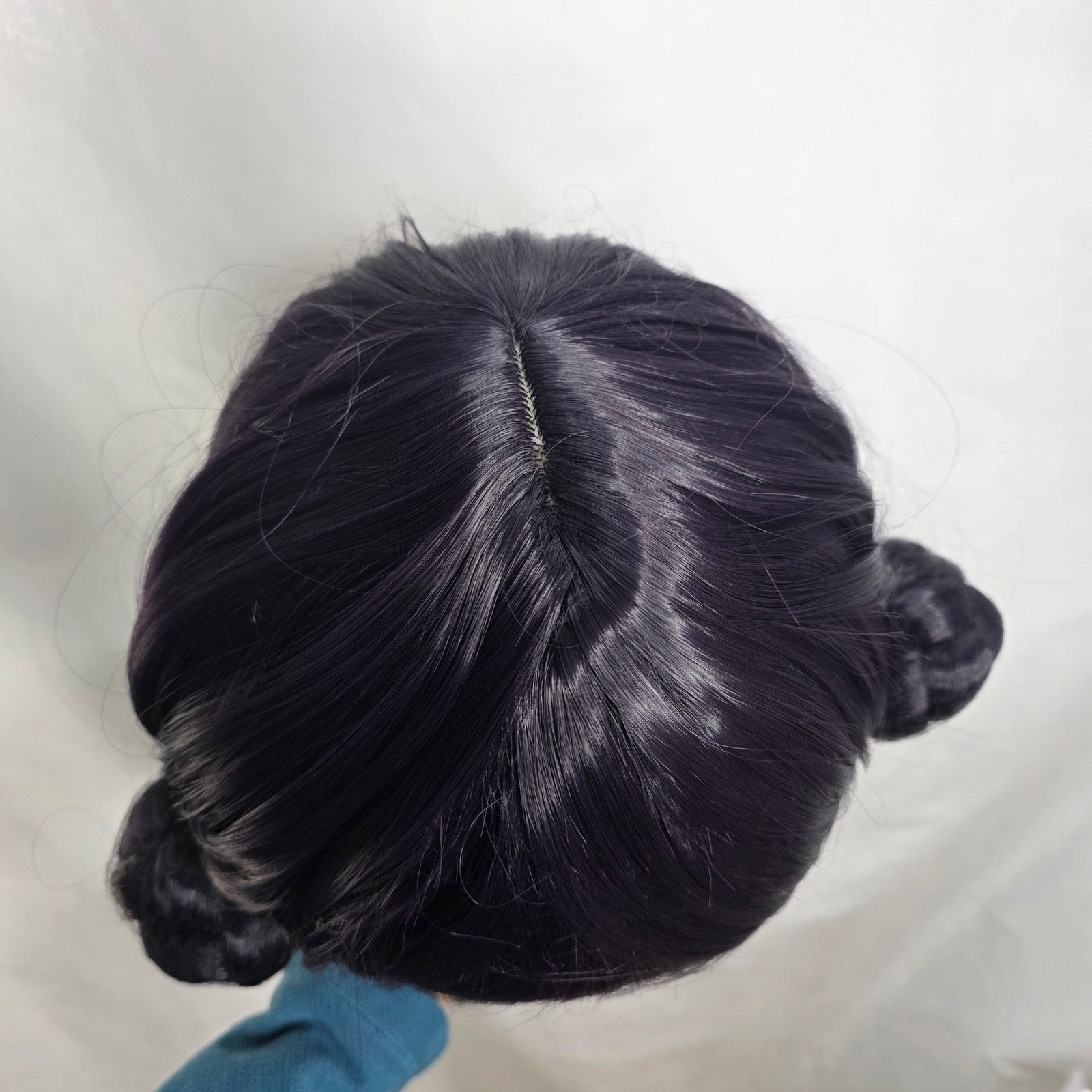Other Short Black Purple Cosplay Wig with 2 Buns for Women Size ONE SIZE - 8 Thumbnail