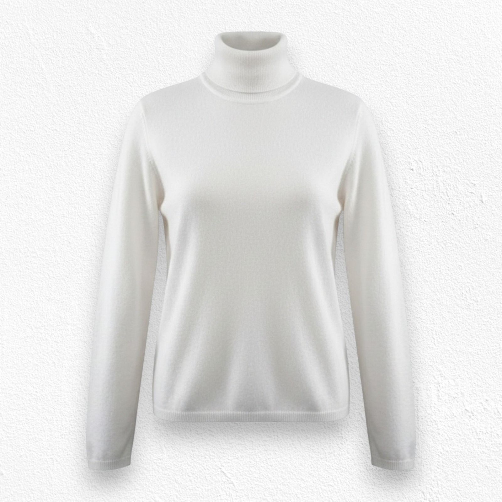 Vintage Y2K Ivory Cashmere Turtleneck Sweater Large Size L / US 10 / IT 46 - 1 Thumbnail