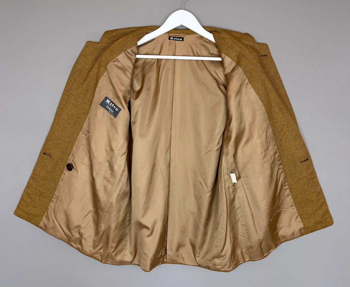Kiton 🔥KITON NAPOLI Double Breasted Herringbone Blazer Size L / US 10 / IT 46 - 3 Thumbnail