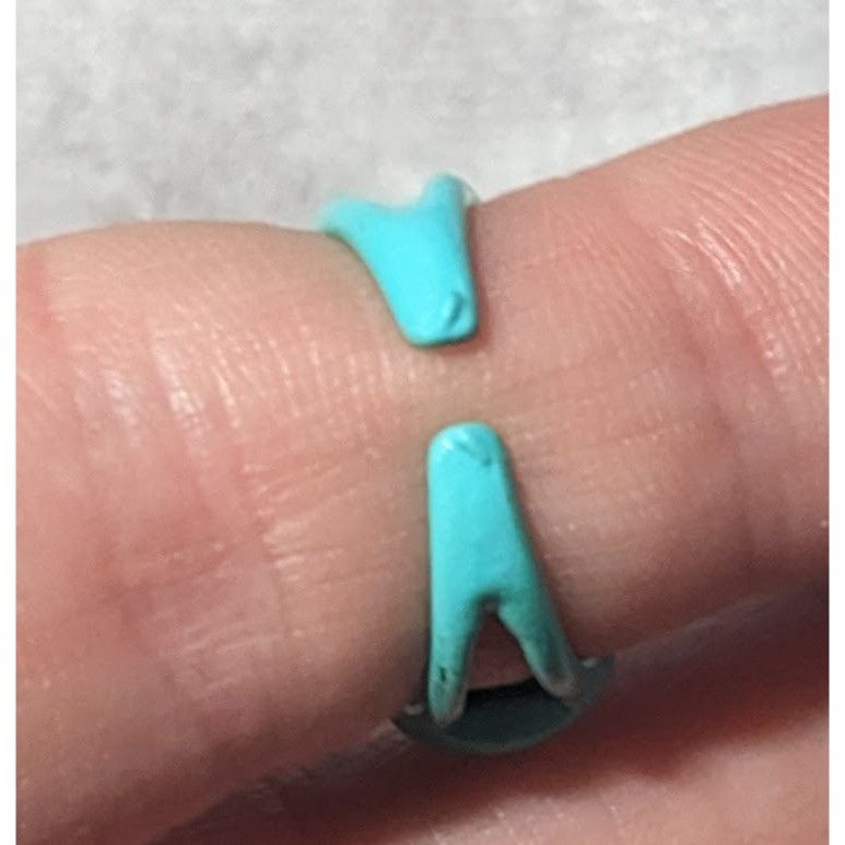 Other Mermaidcore Blue Scalloped Metal Enamel Coated Ring Size 5 Size ONE SIZE - 13 Thumbnail