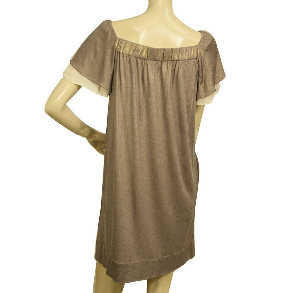 3.1 Phillip Lim 3.1 Phillip Lim Taupe Color Golden Shine Mini Length Cocktai Size M / US 6-8 / IT 42-44 - 2 Thumbnail
