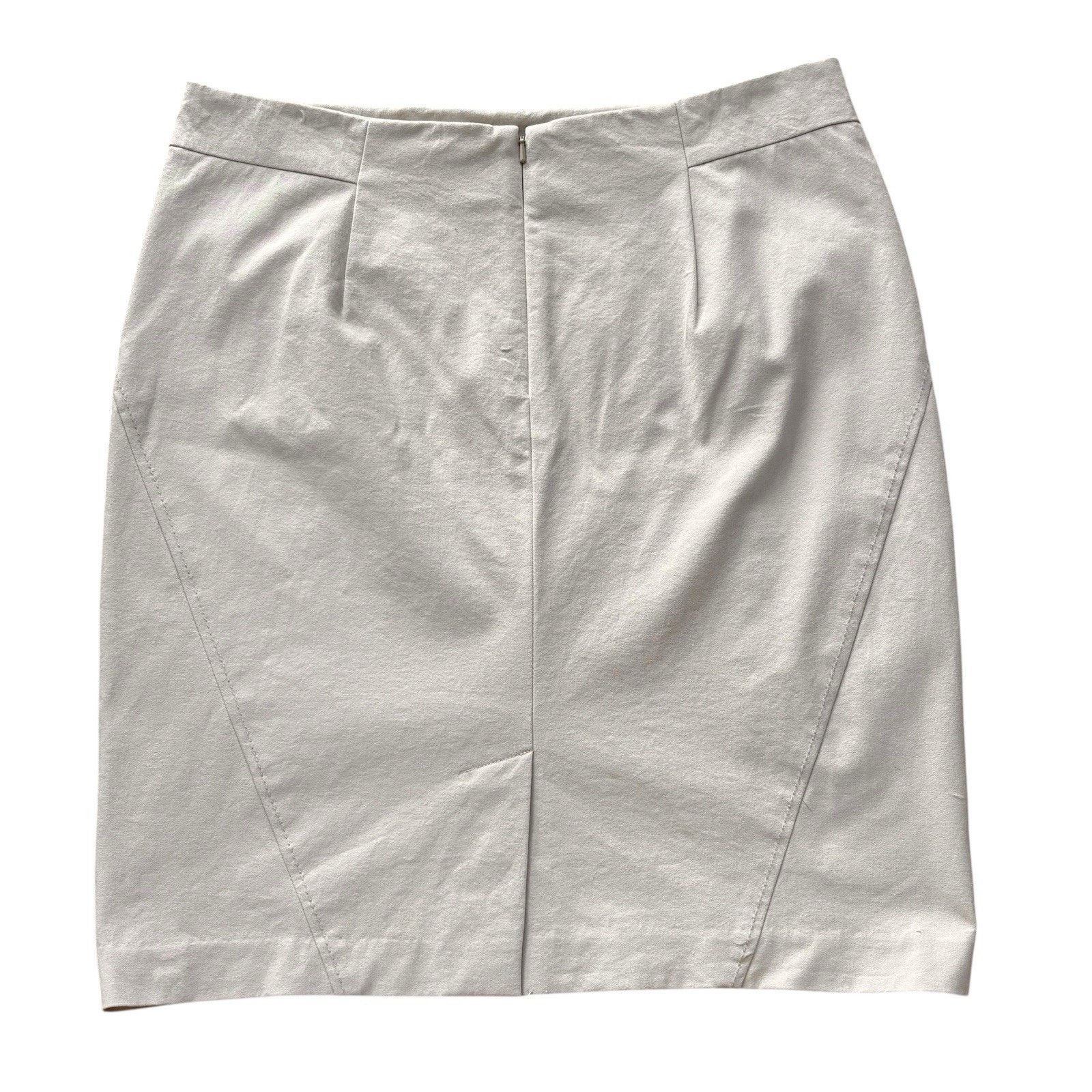 J.McLaughlin J. McLaughlin Tan Cotton Stretch Pencil Skirt Side Zip 12 Size 34" / US 12 / IT 48 - 2 Thumbnail