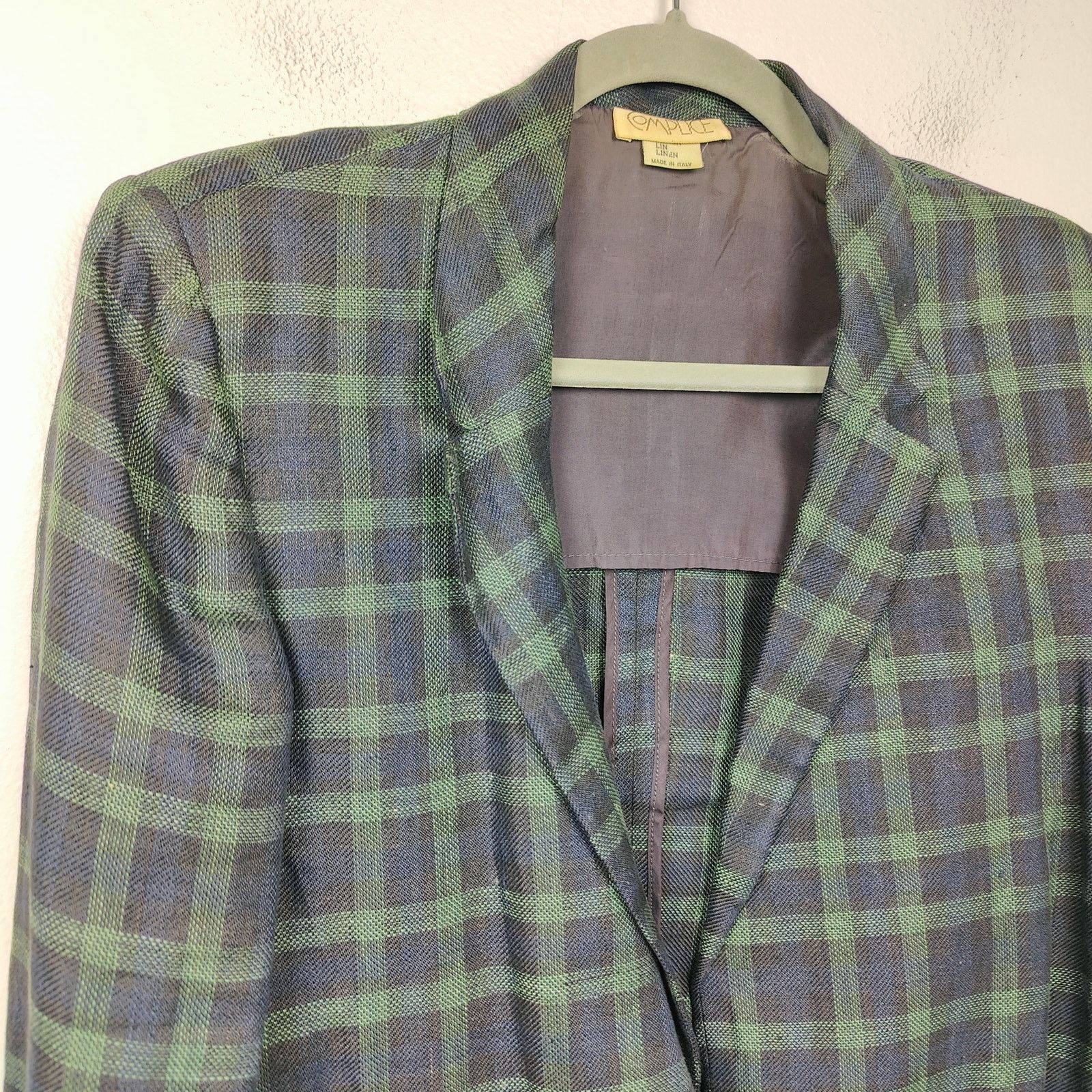 Other Vintage Complice Linen Blazer Womens Medium Green Blue Size M / US 6-8 / IT 42-44 - 2 Thumbnail