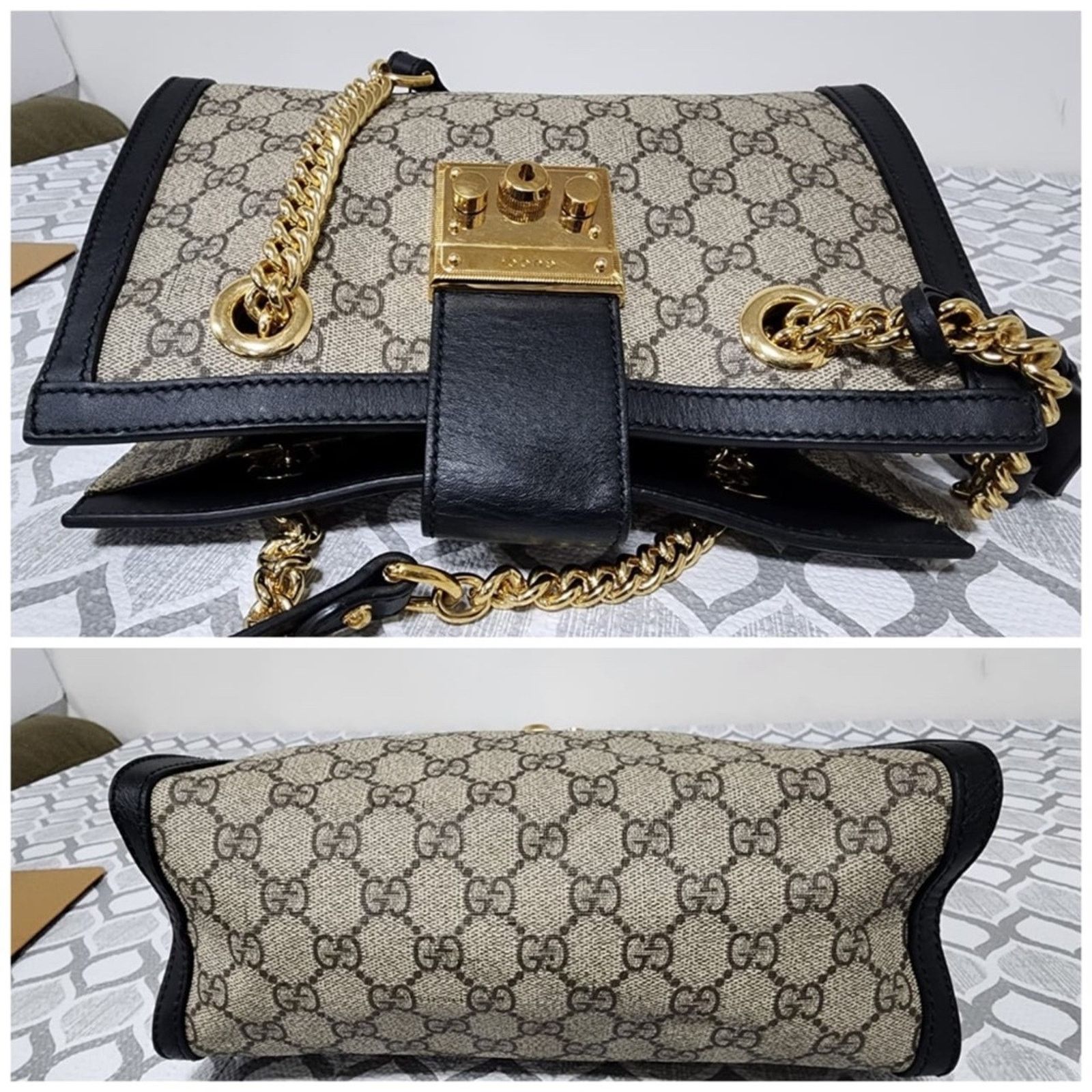 Gucci Authentic GUCCI GG Supreme Monogram Small Padlock Tote Black Size ONE SIZE - 6 Thumbnail