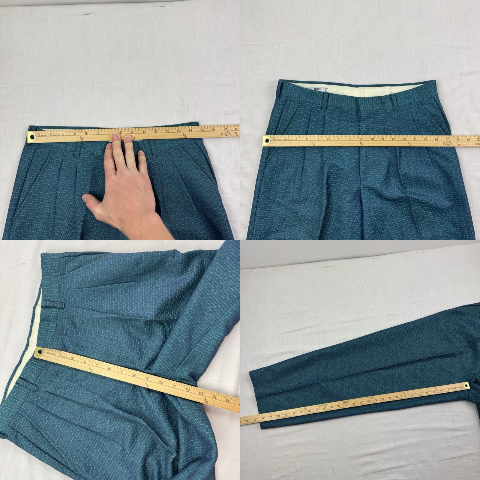 Vintage VINTAGE Public Notices Dress Pants Men 29x28 Green USA 70s 80s Hipster Hippie Preppy 29 Regular Inseam 28 Zip Men's Pants Dress Clothing Size US 29 - 8 Thumbnail