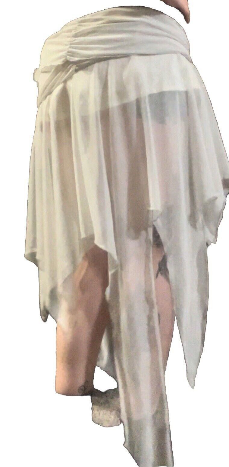 Designer Darker Wavz Charged Fold over Handkerchief Mesh Skirt Size 40" / US 18 - 3 Thumbnail
