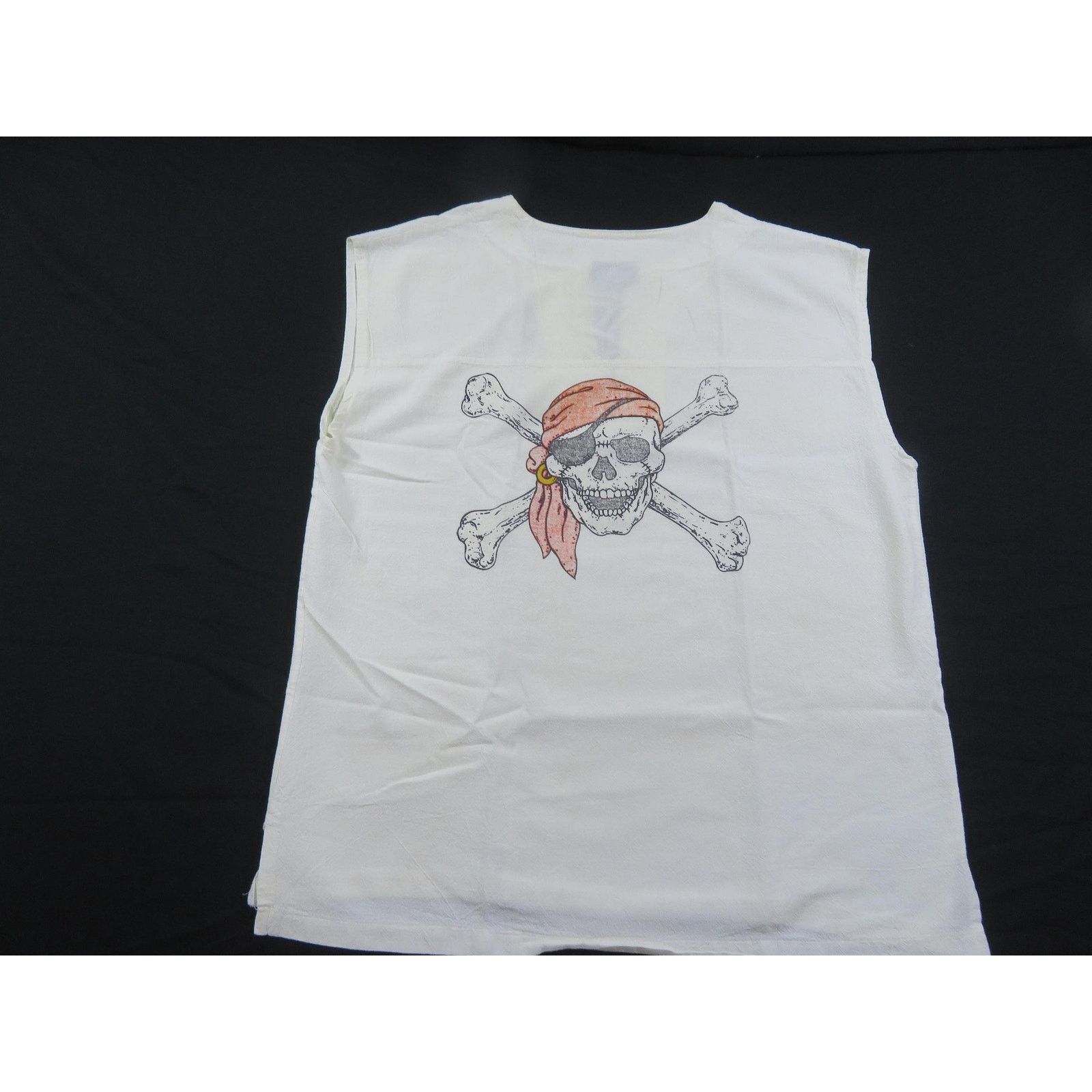 Other Skull Crossbones Pirate Sleeveless Shirt White 2XL 1990s Size US XL / EU 56 / 4 - 1 Thumbnail