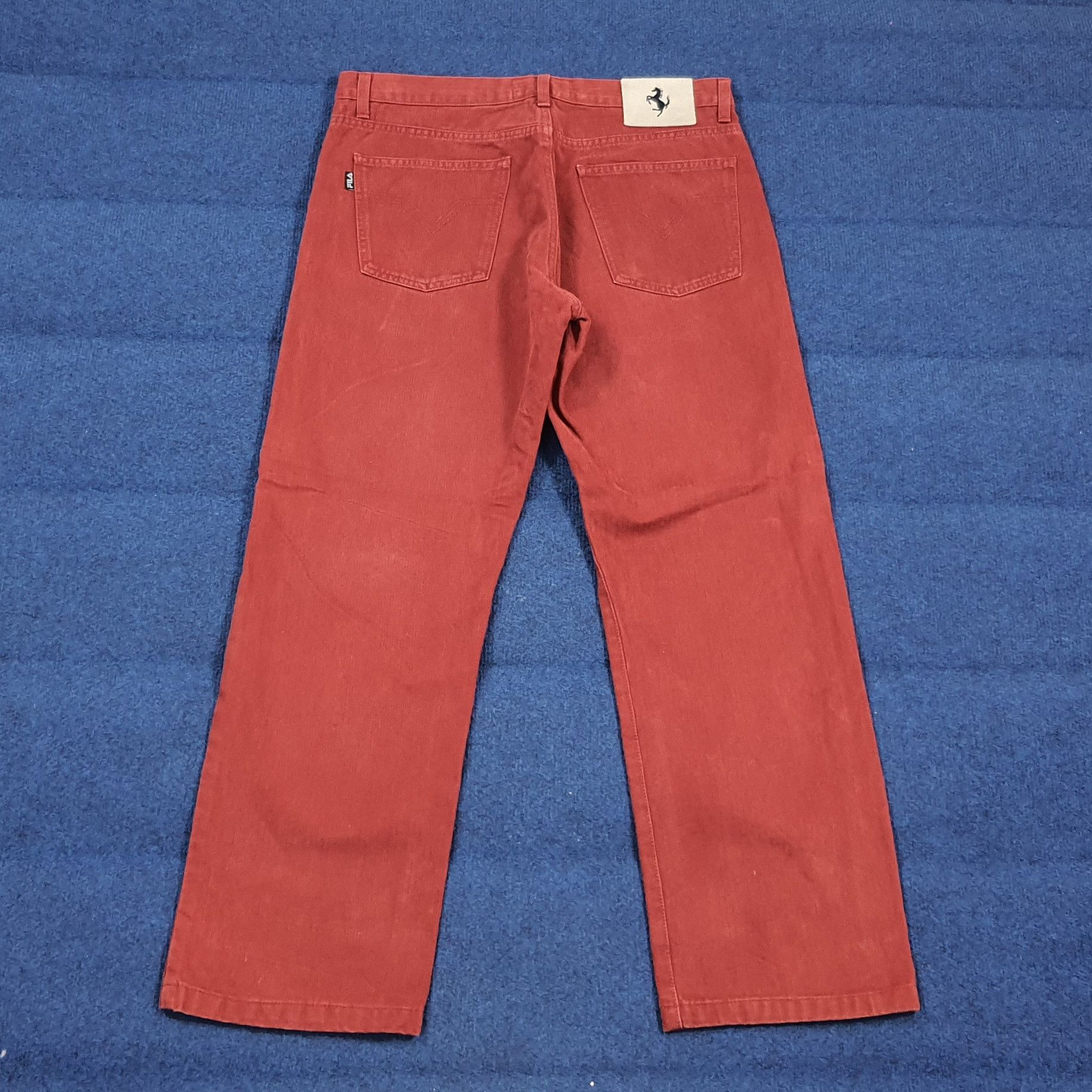Fila Rare Vintage FERRARI x FILA Red Denim Pants Italy C297N8 Size US 31 - 1 Thumbnail