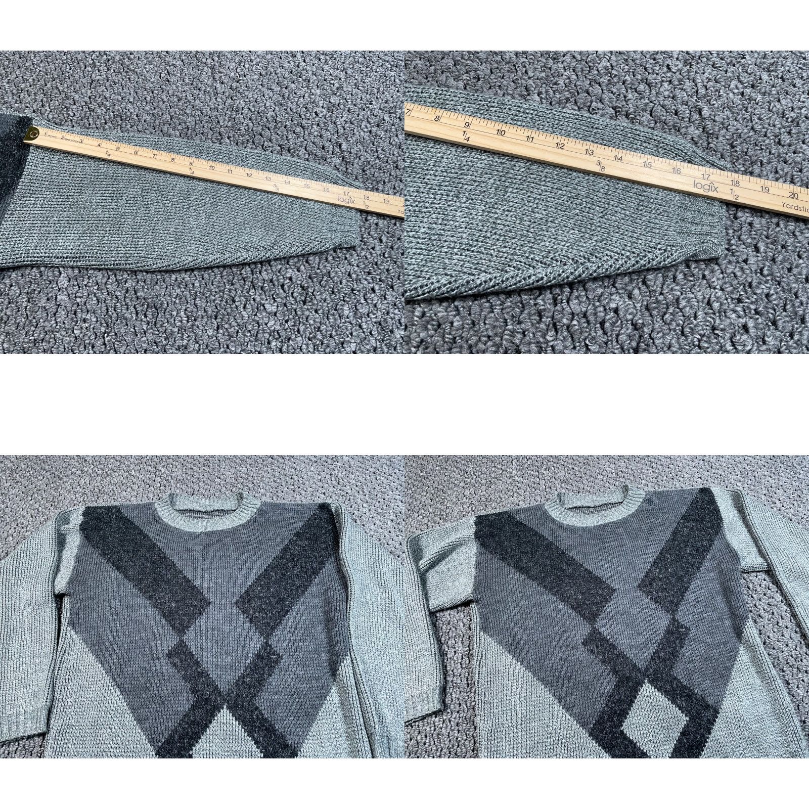 Etro VTG 80s Geometric Pattern Sweater Men's Medium Gray Crewneck Knit Pullover Vintage Size US M / EU 48-50 / 2 - 8 Thumbnail