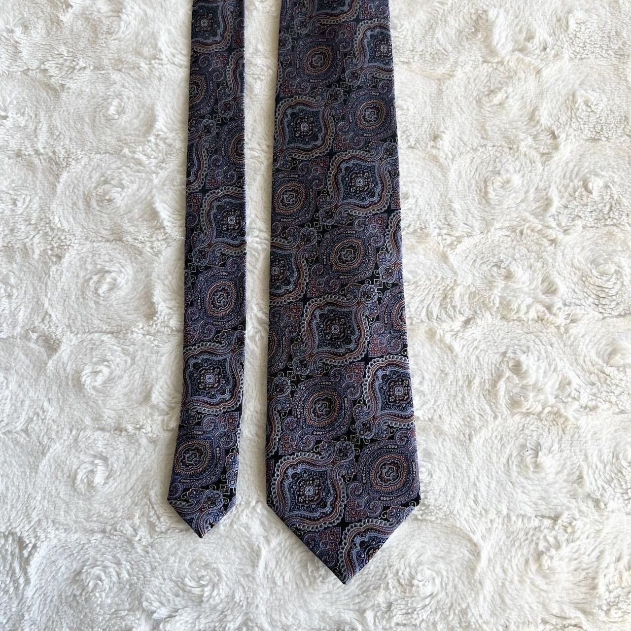 Jos. A. Bank Vintage Jos A Bank Necktie Mens Blue Silk Paisley Geometric Size ONE SIZE - 1 Thumbnail