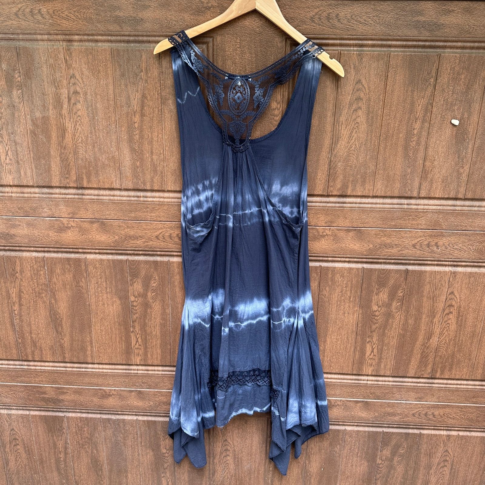 Other Tempo Paris Dress Blue Tie Dye Flowy Gauze Beach Coverup S Size S / US 4 / IT 40 - 2 Thumbnail