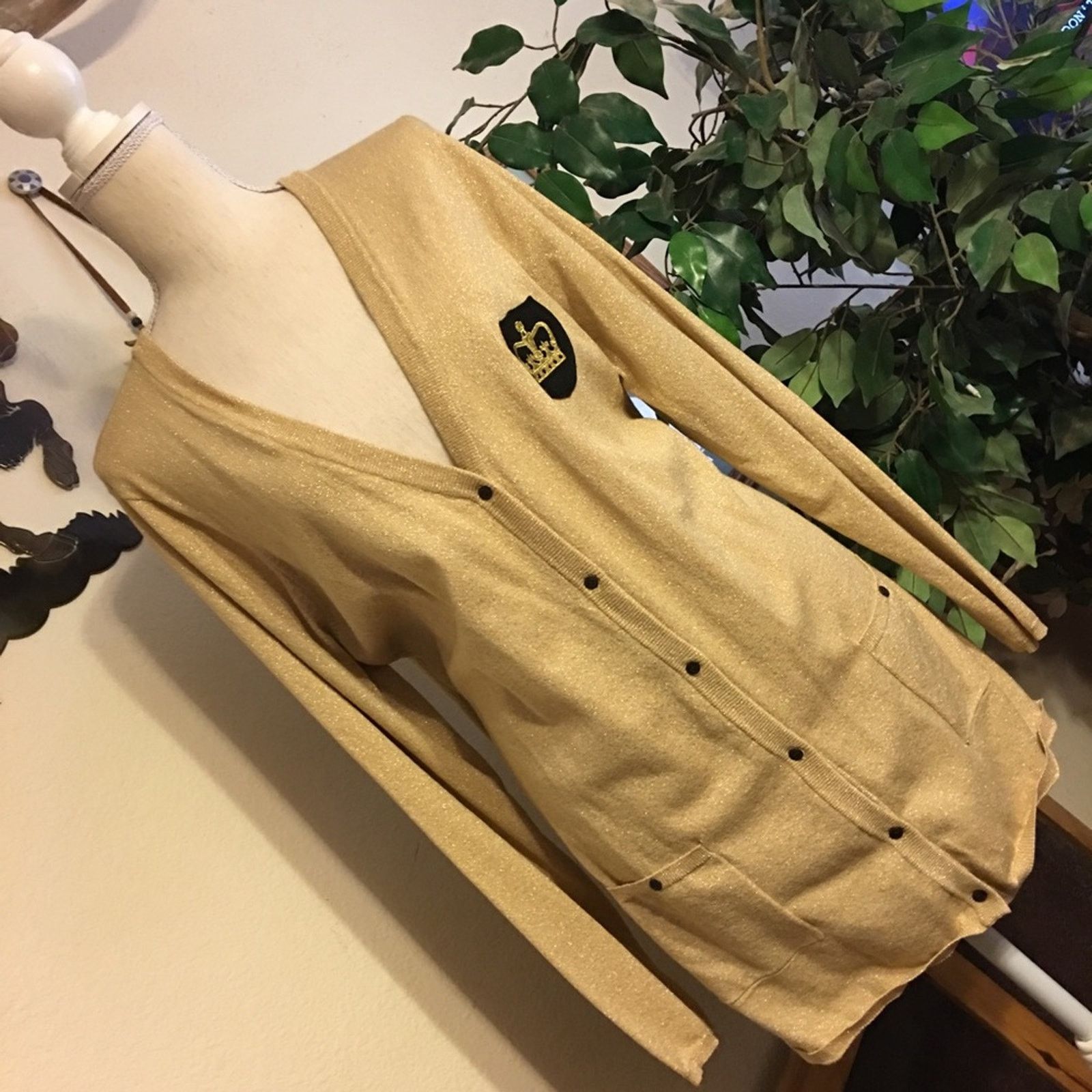 Other Diane Gilman gold sparkle crest cardigan XL Size XL / US 12-14 / IT 48-50 - 1 Thumbnail