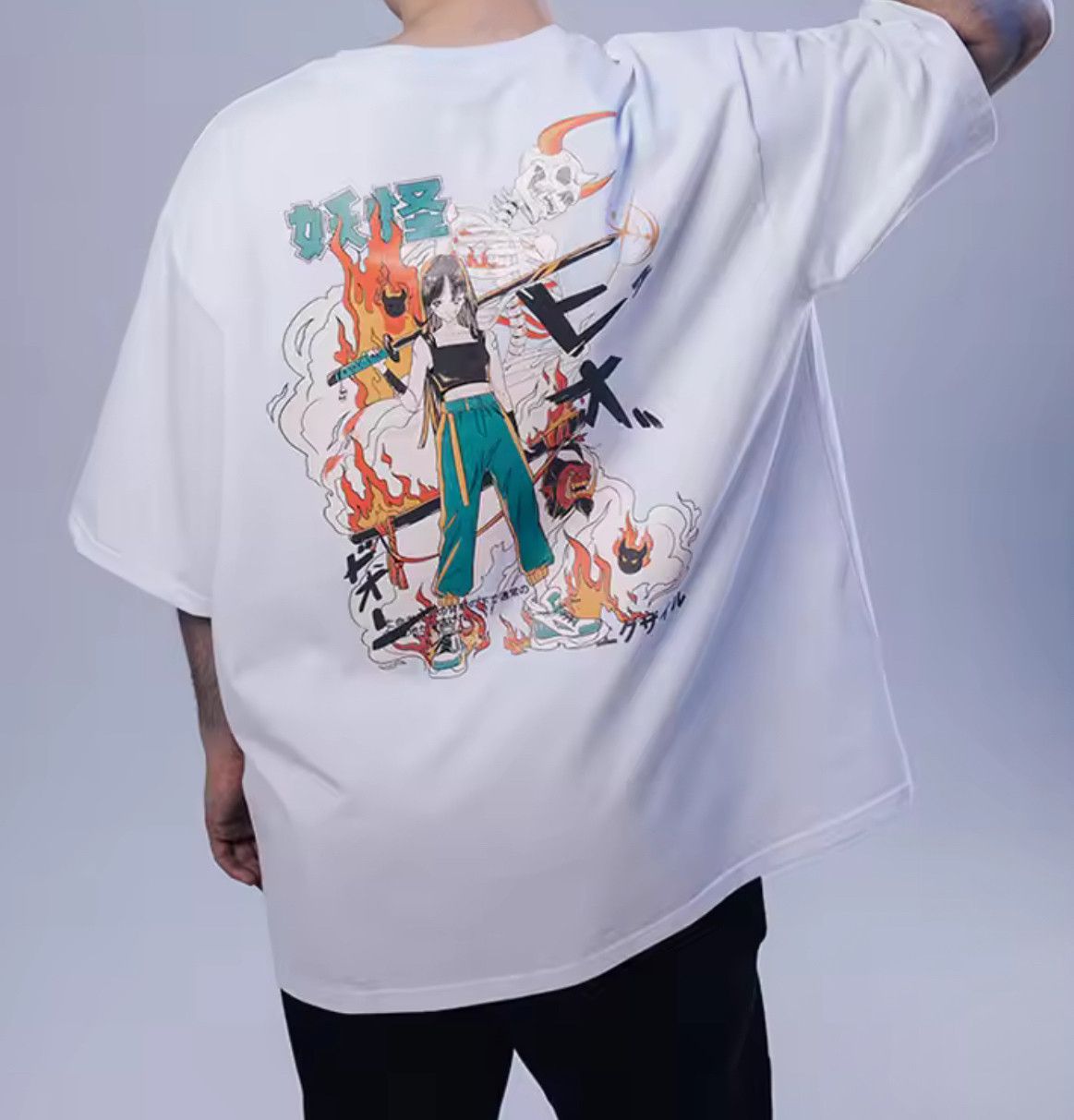 Japanese Brand Streetwear Y2K Grunge Akuma Anime Girl White T-Shirt Size US XL / EU 56 / 4 - 1 Thumbnail
