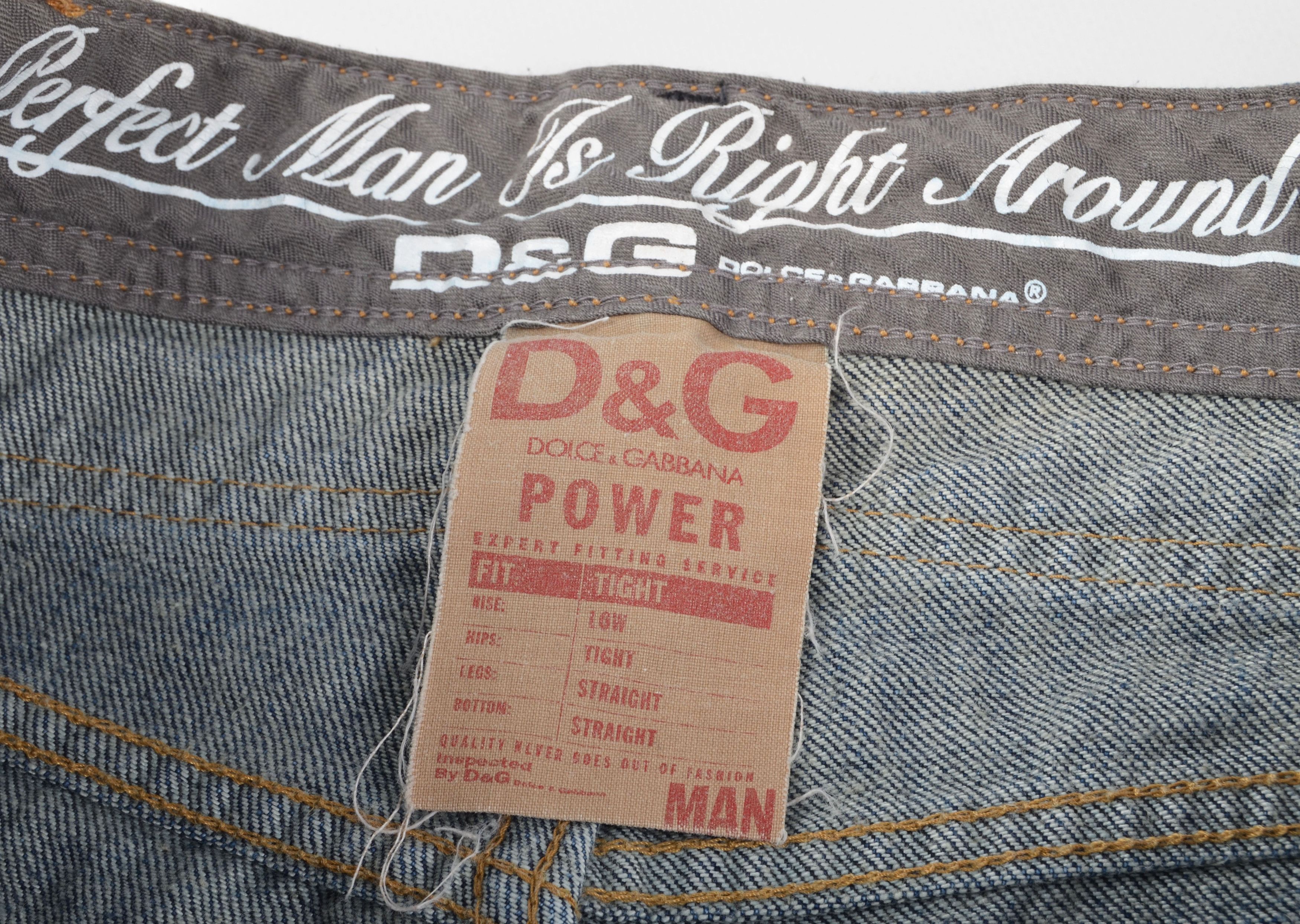 Dolce & Gabbana Dolce & Gabbana Power Vintage Distressed Straight Leg Jeans Size US 34 / EU 50 - 7 Thumbnail