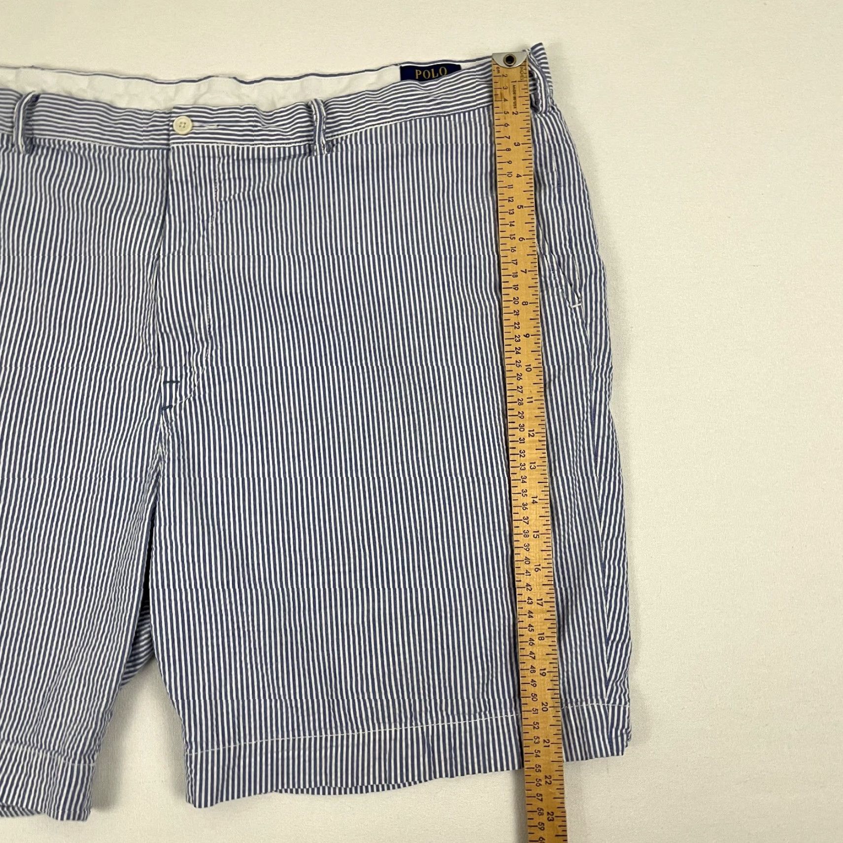 Polo Ralph Lauren Polo Ralph Lauren Shorts Chino Men 46 x 9" Blue White Striped Preppy Casual Golf Size US XXL / EU 58 / 5 - 6 Thumbnail