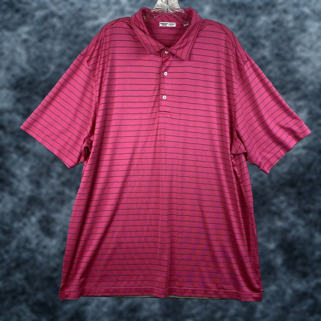 Vintage Polo Golf Bermuda Sands Shirt XL Pink Striped Short Sleeve Golf Polo Men’s Regular Fit Logo Size US XL / EU 56 / 4 - 1 Thumbnail
