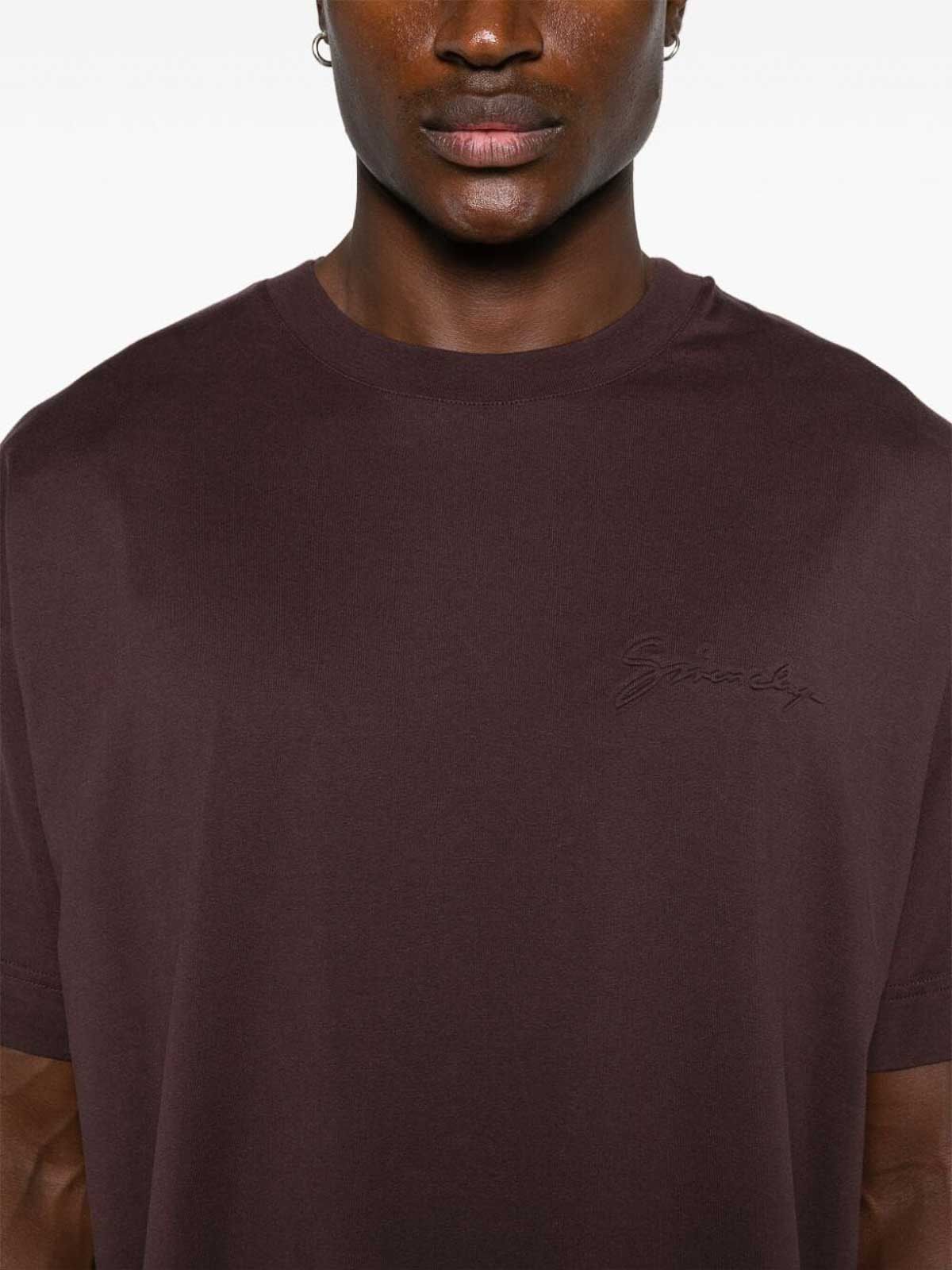 Givenchy o1w1db10426 Standard Short Sleeve T-Shirt in Burgundy Size US XL / EU 56 / 4 - 4 Thumbnail