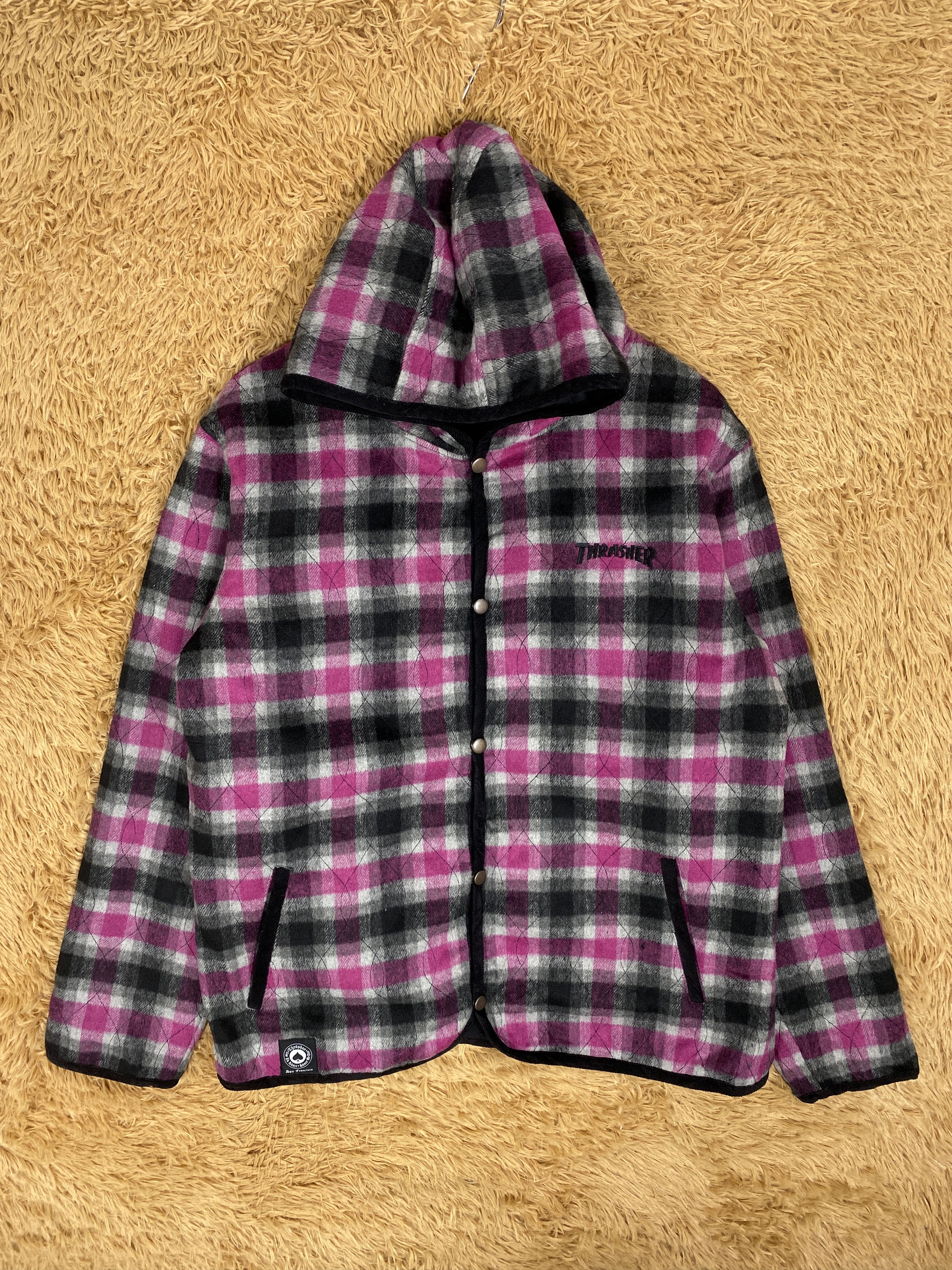 Thrasher × Vintage Vintage Thrasher Products Hoodie Flannel Jacket Size M / US 6-8 / IT 42-44 - 1 Thumbnail