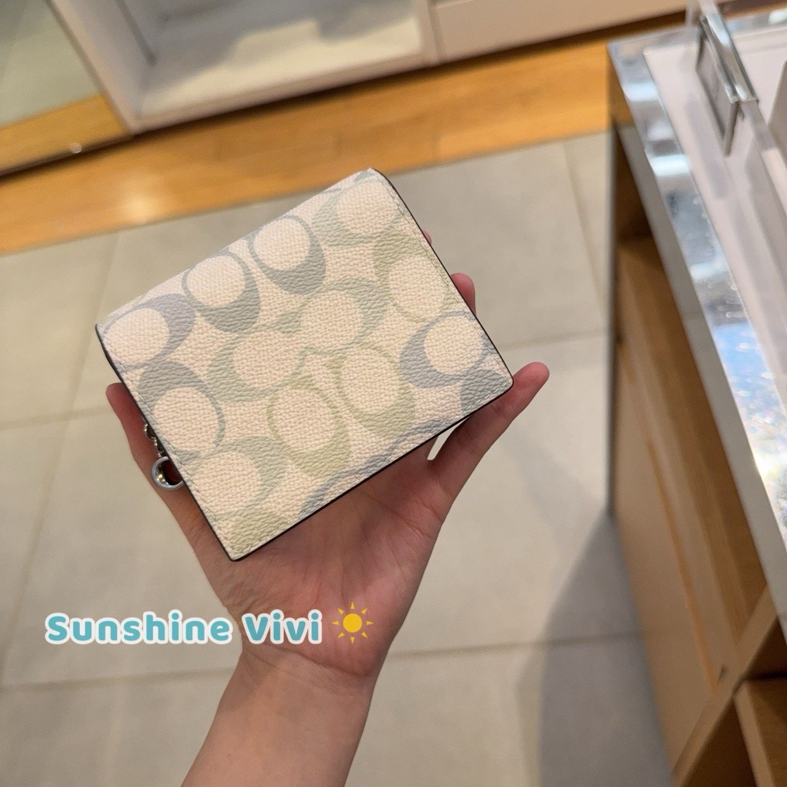Coach NWT Coach Snap Wallet Canvas CEC37 Silver/CHALK/BLUE Size ONE SIZE - 3 Thumbnail