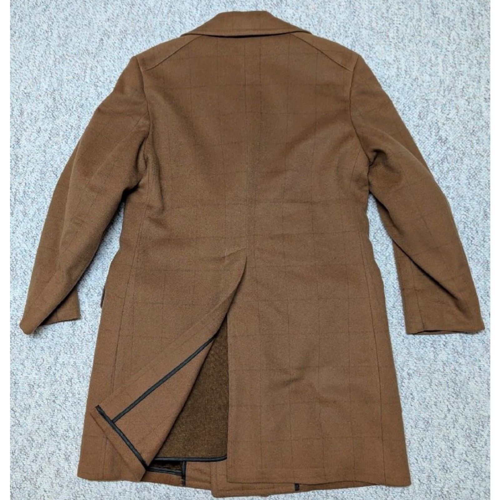 Doublet VINTAGE Stratojac OVERCOAT Shirt Mens 40 Brown Wool Flannel Double Breasted 1970s USA Made Sherpa Patten: Windowpane Size US M / EU 48-50 / 2 - 3 Thumbnail