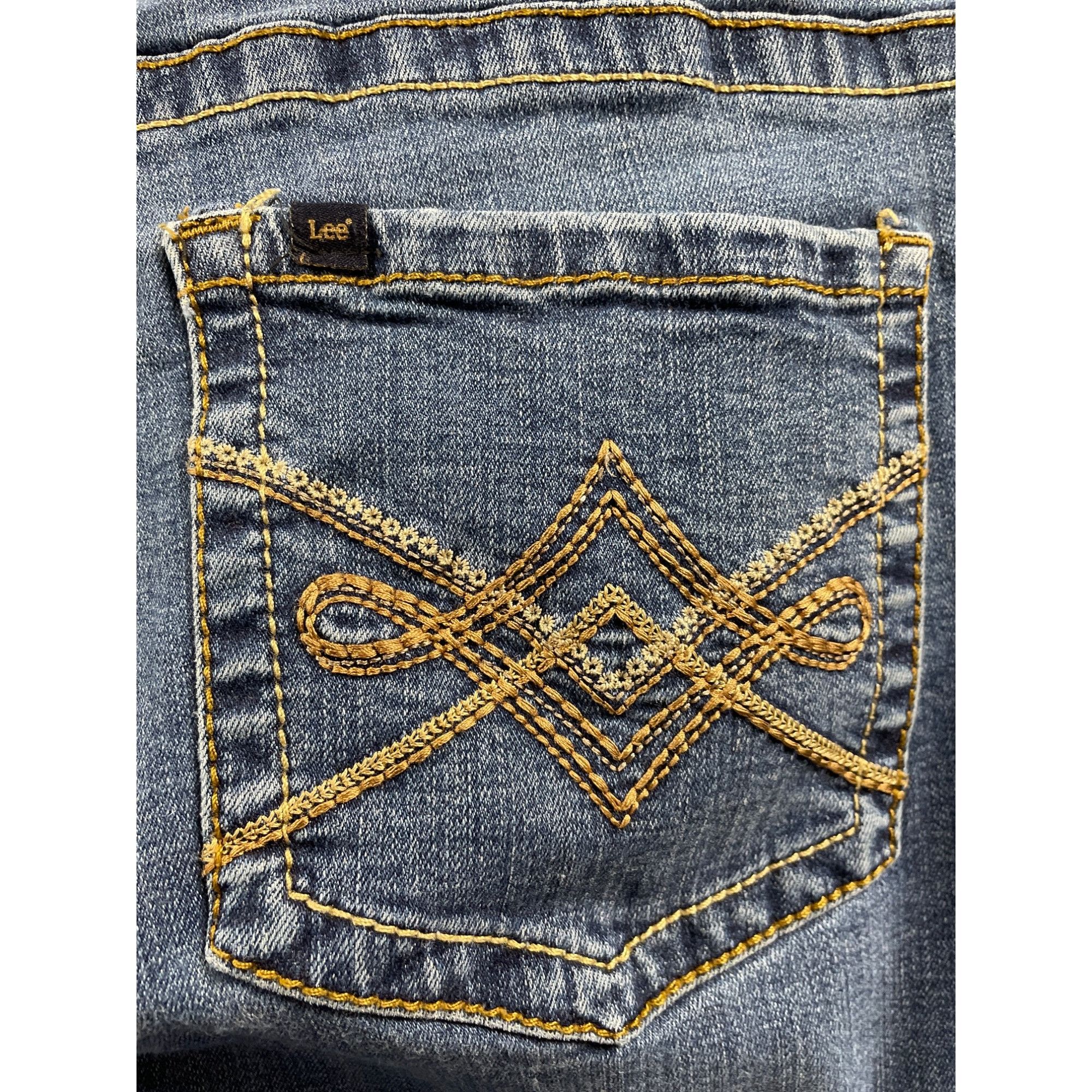Lee Lee Women's Blue Midrise fit Straight Stretch Jeans Size 32 Size 32" / US 10 / IT 46 - 4 Thumbnail