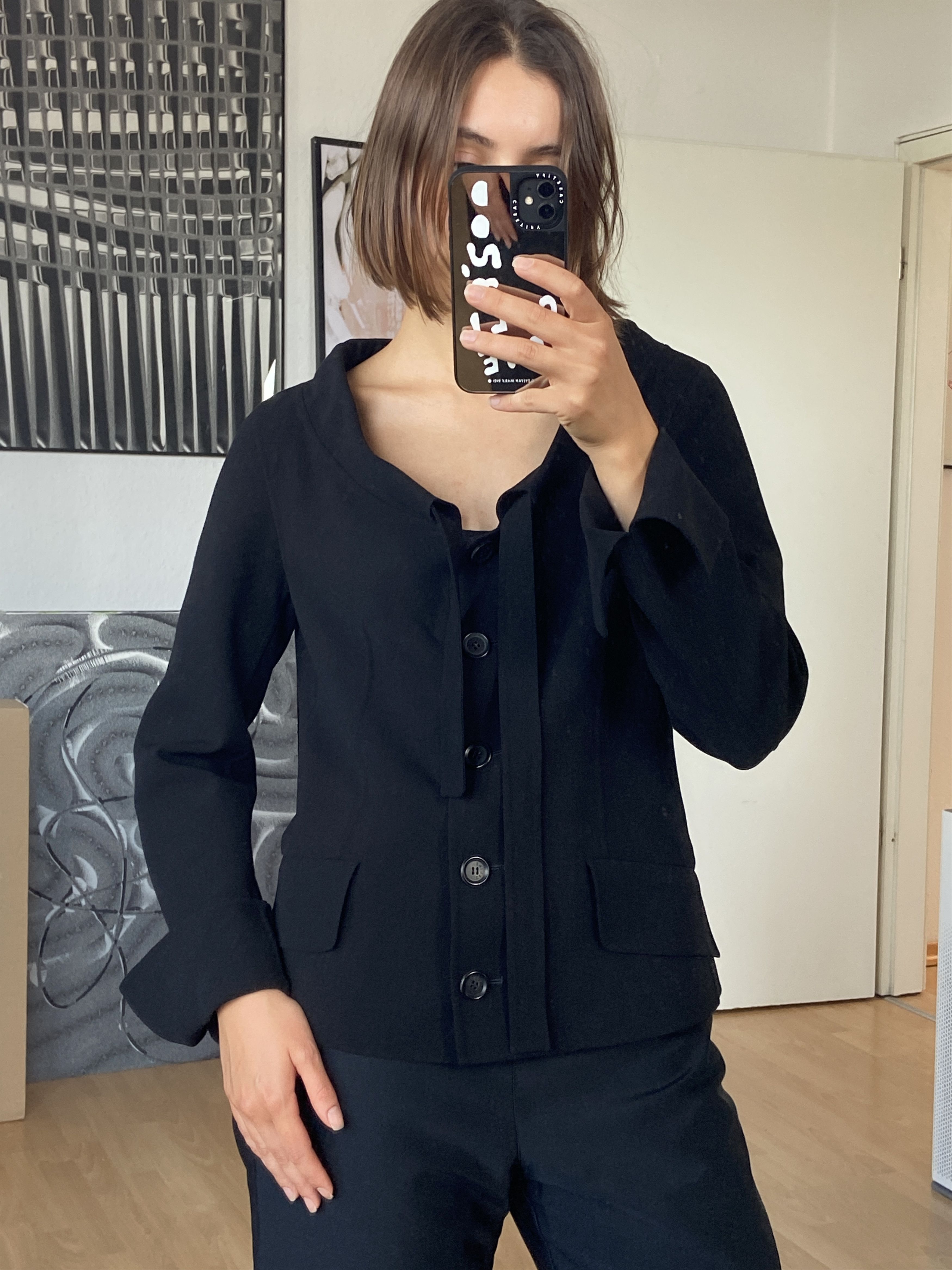 Celine Celine wool black blazer Size S / US 4 / IT 40 - 1 Thumbnail