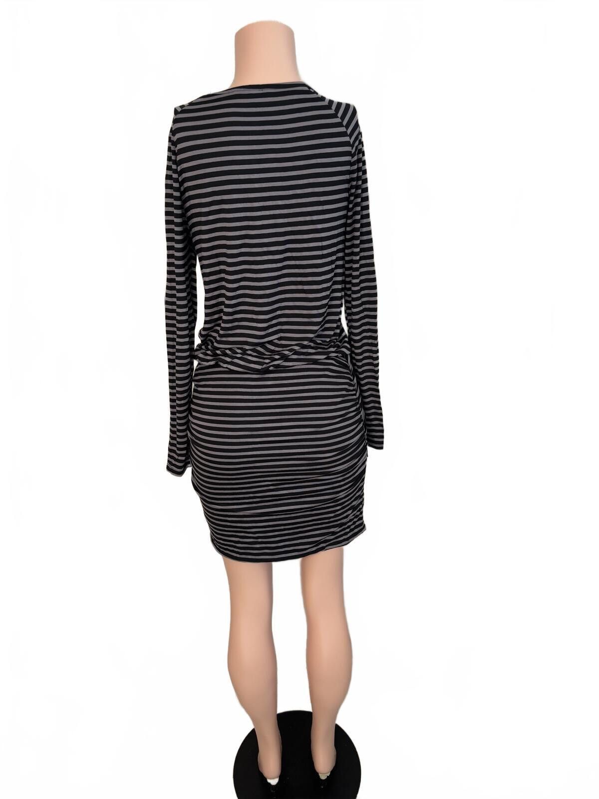 Banana Republic Y2K Black & Gray Striped Long Sleeve Dress Medium Size M / US 6-8 / IT 42-44 - 5 Thumbnail