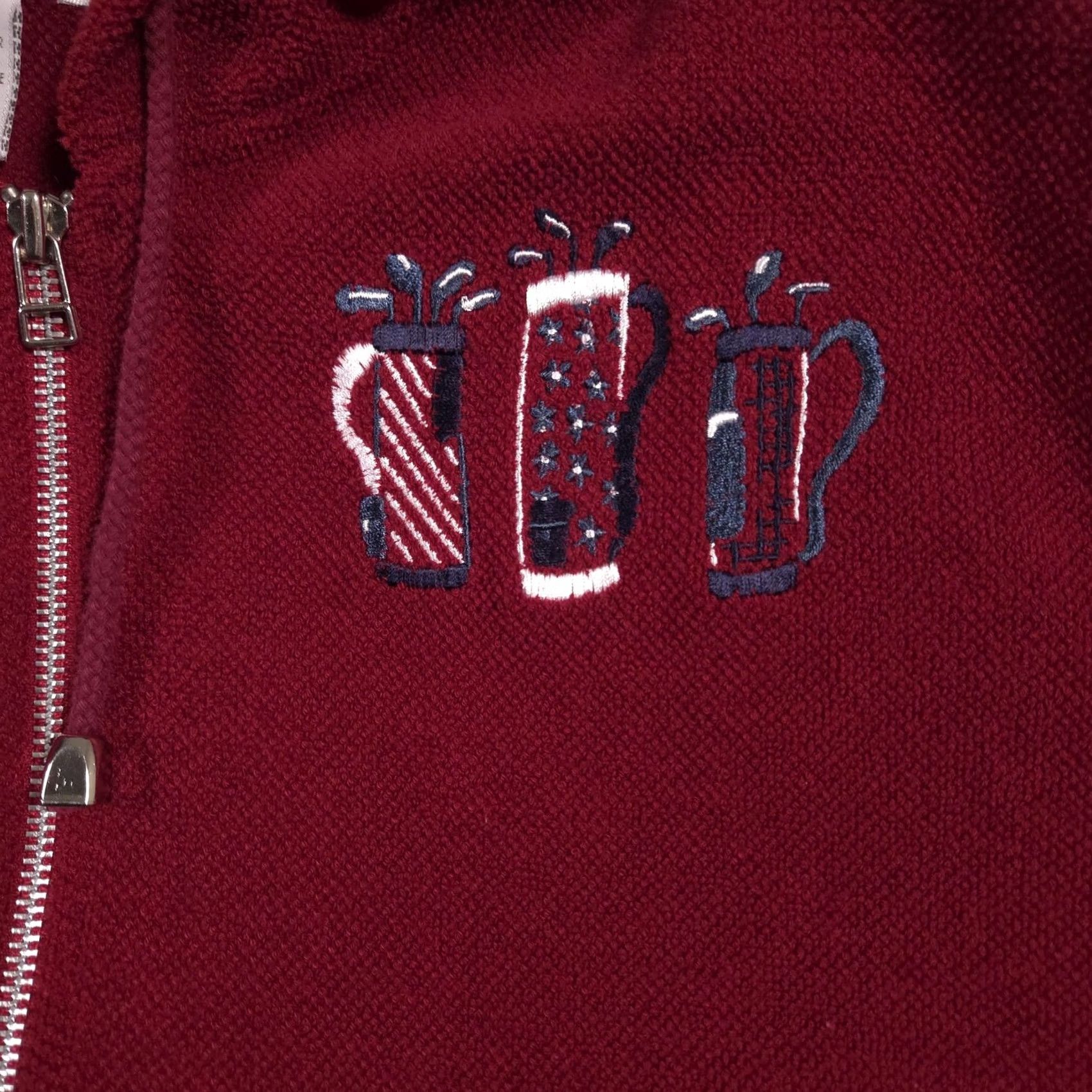 Vintage Christopher & Banks Hoodie Womens XL Red Zip Golf Embroidered Sweatshirt Size XL / US 12-14 / IT 48-50 - 4 Thumbnail