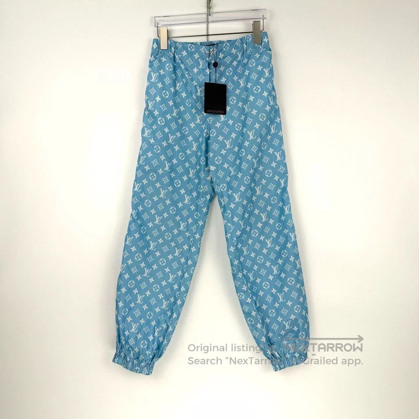 Louis Vuitton Louis Vuitton Blue Logo Silk Blend Pants. Size US 36 / EU 52 - 3 Thumbnail