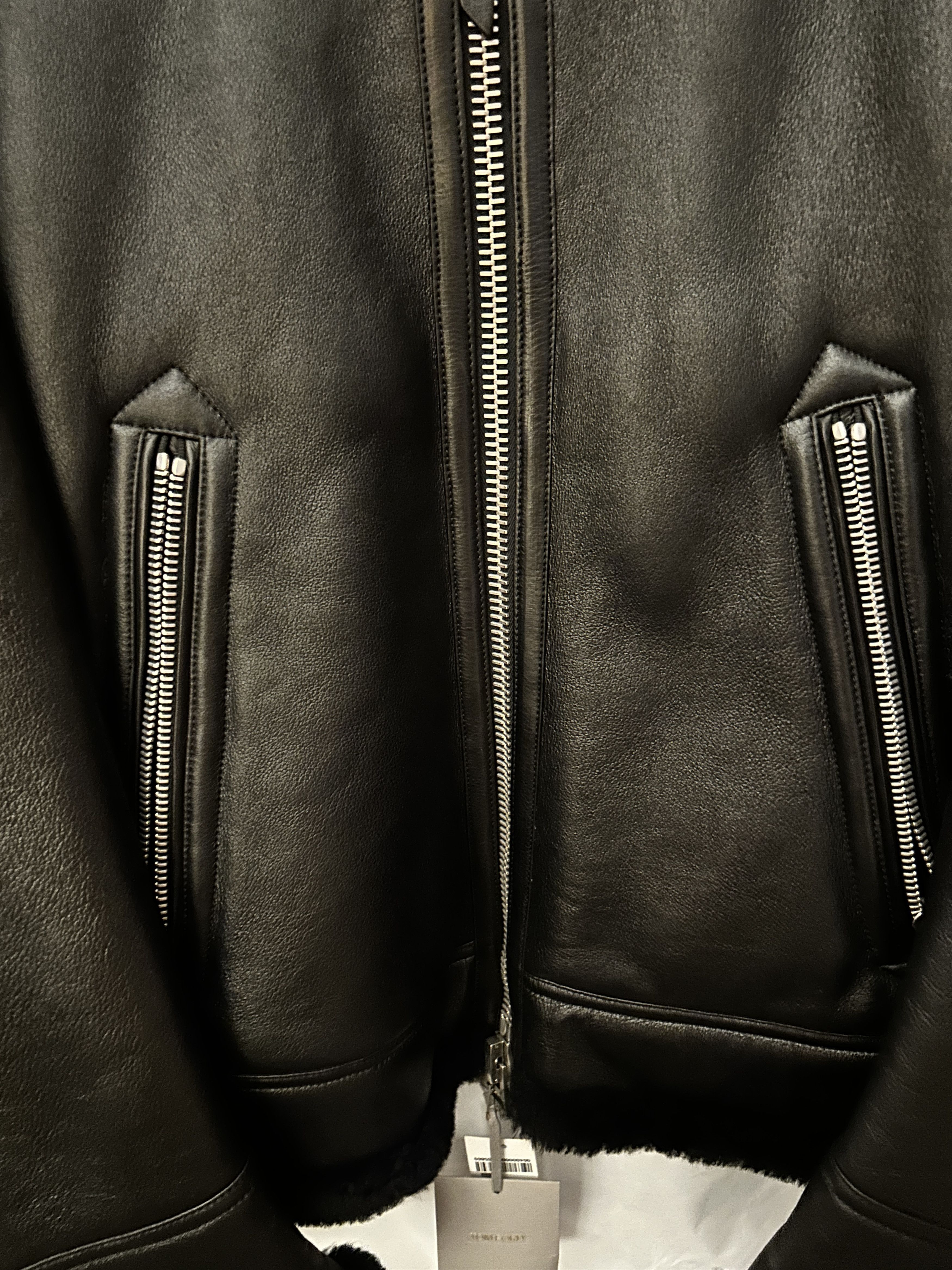 Tom Ford SHEARLING LINED AVIATOR LEATHER JACKET BLACK SIZE IT 48 Size US M / EU 48-50 / 2 - 3 Thumbnail