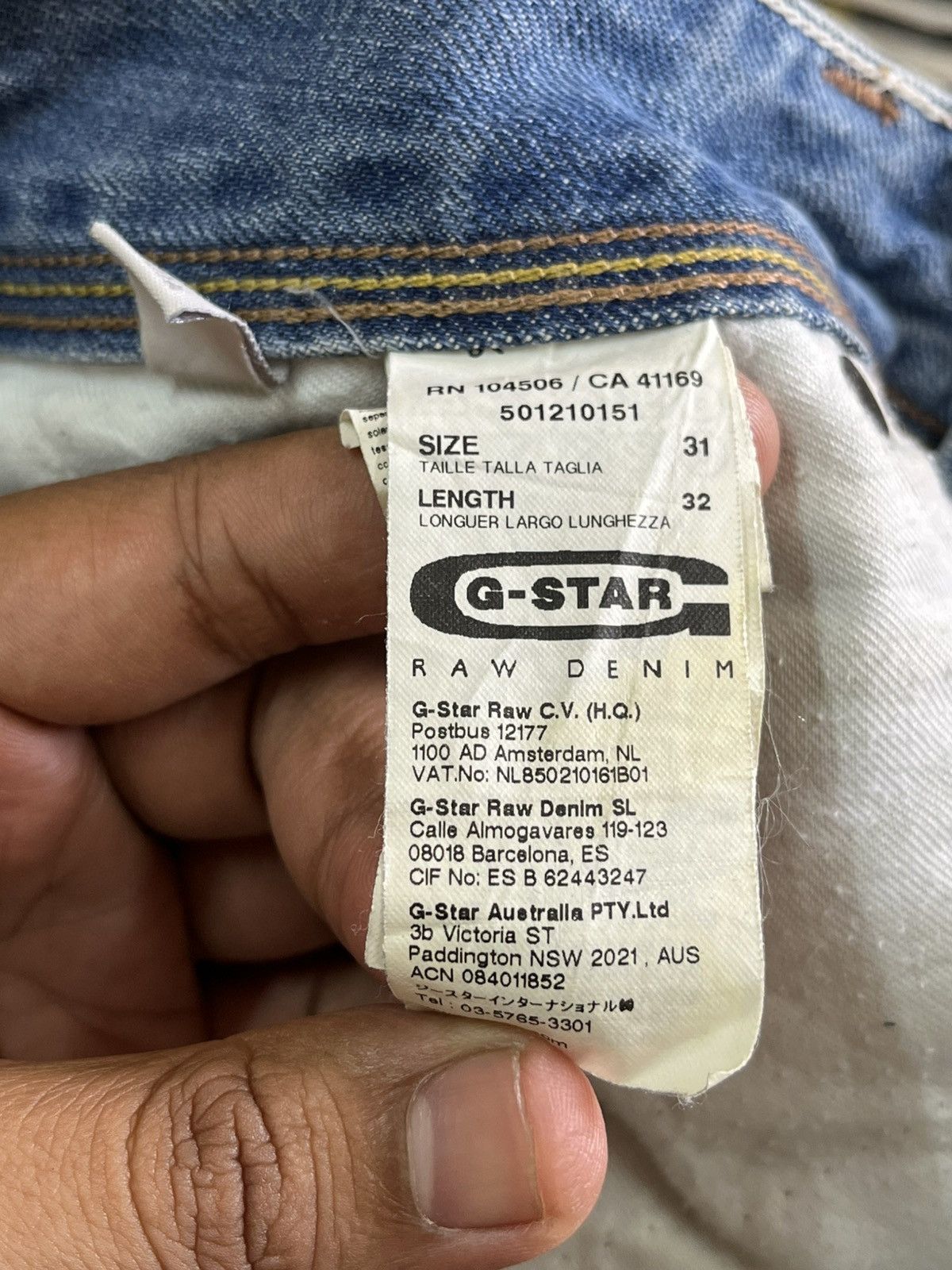 G-Star Vintage G Star Raw Curvy Leg Distressed Denim Size US 34 / EU 50 - 10 Thumbnail
