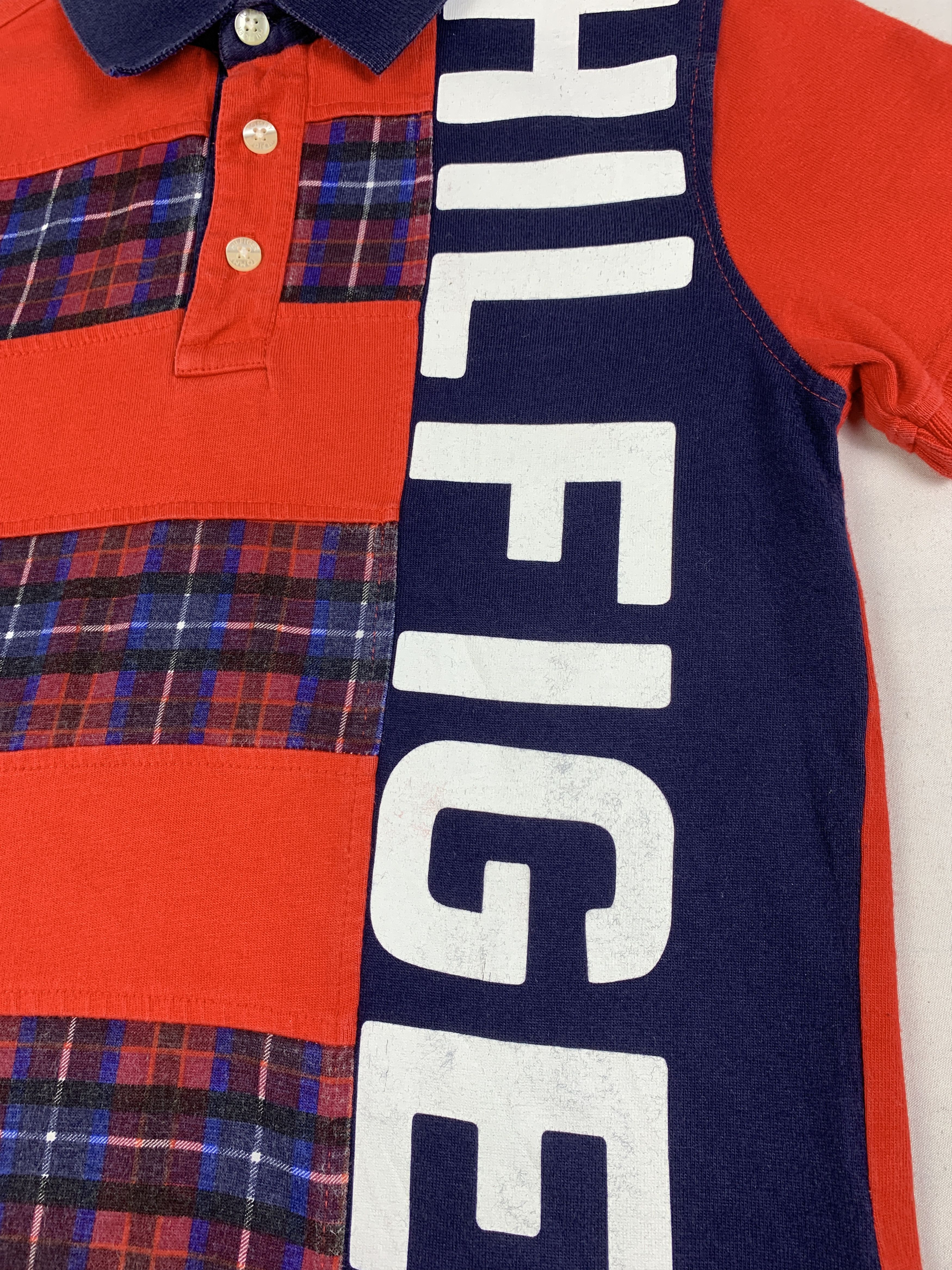 Tommy Hilfiger Tommy Hilfiger Red Patchwork Spell out Baby Polo (XS) Size XS / US 0-2 / IT 36-38 - 4 Thumbnail