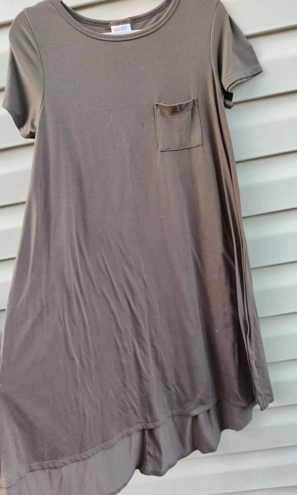 Other LulaRoe Carly Swing Shift T Shirt Dress Hi Low Solid Olive G Size S / US 4 / IT 40 - 3 Thumbnail