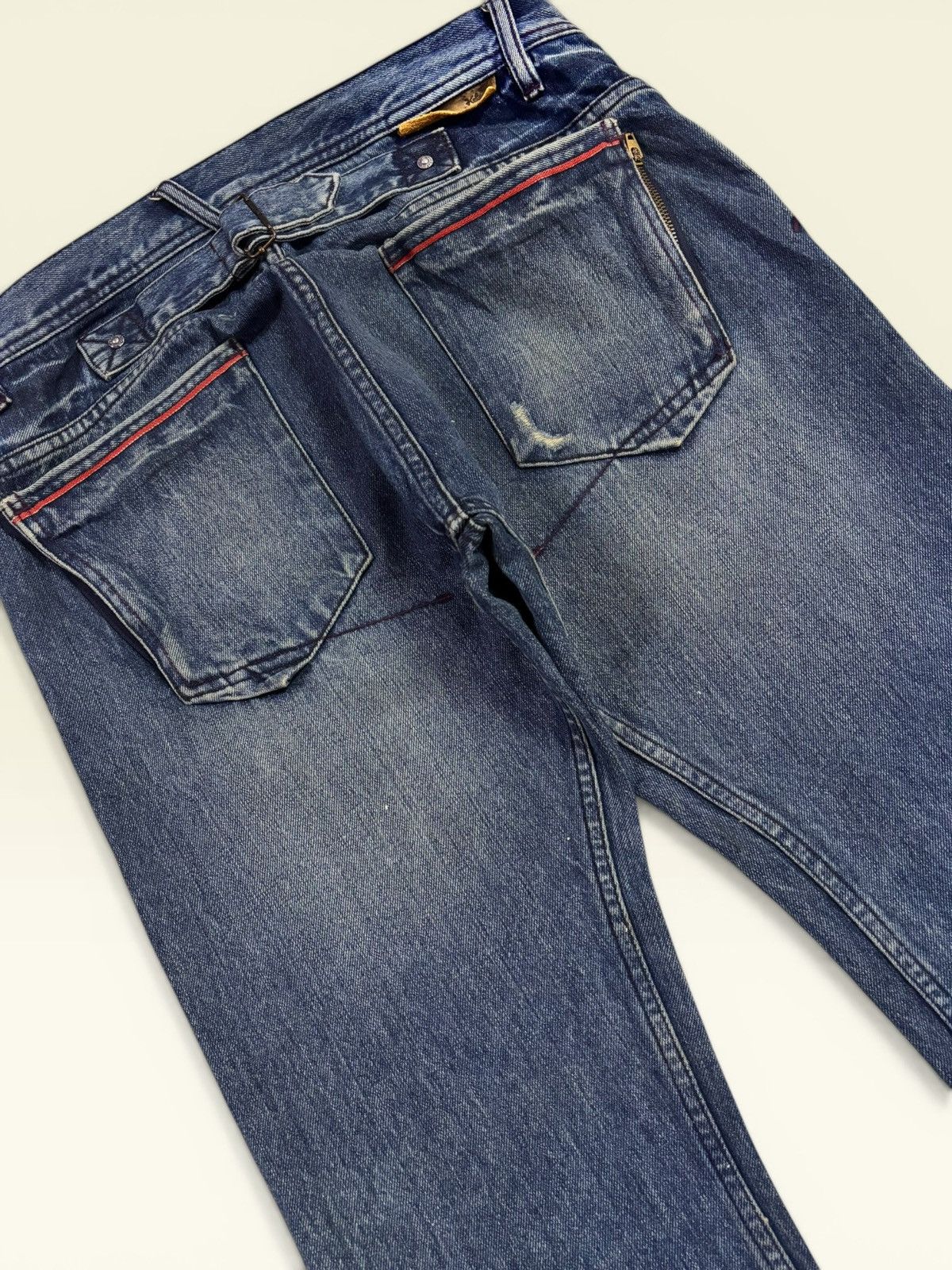 Hysteric Glamour Grunge Kelen Boro Distress Patchwork Buckle Bootcut Jeans Size US 32 / EU 48 - 8 Thumbnail