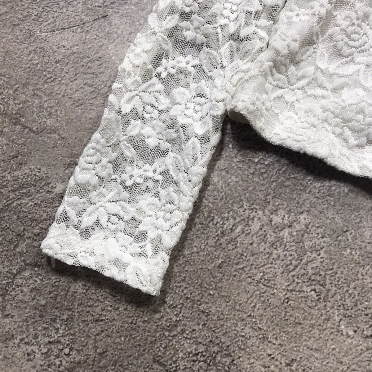 Vintage Vintage Y2K Cream Lace Crop Long Sleeve Top Indie Relaxed M Size M / US 6-8 / IT 42-44 - 4 Thumbnail