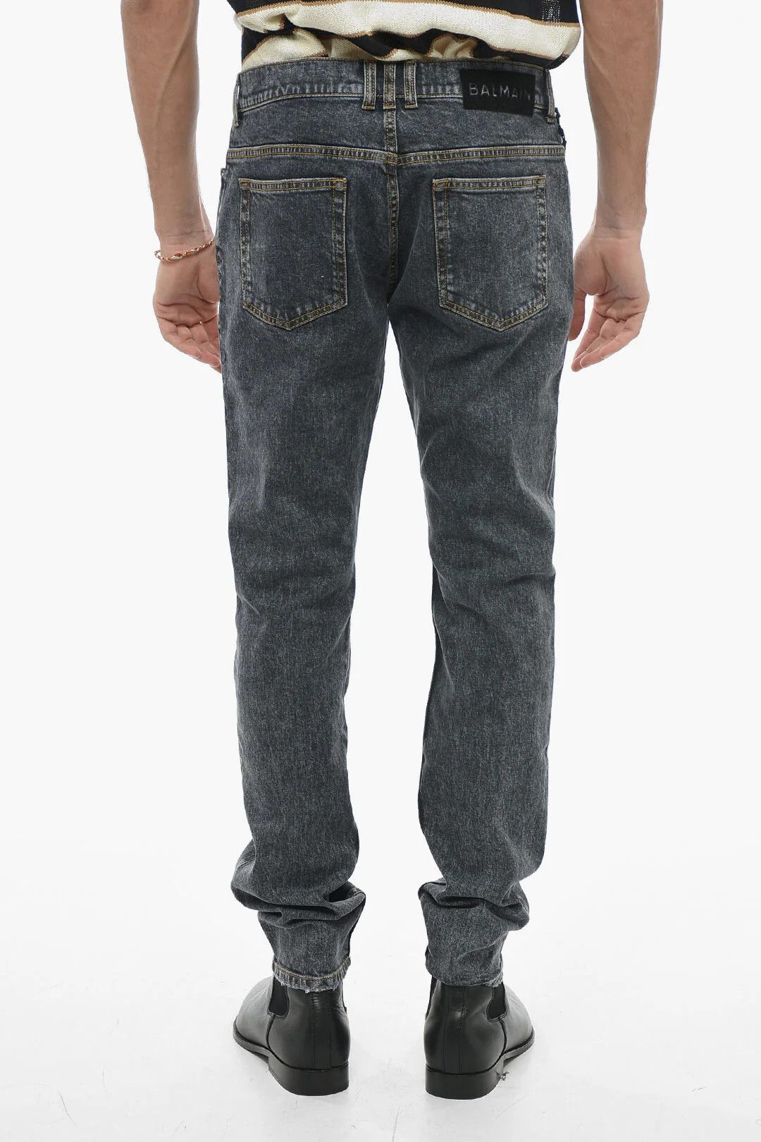 Balmain og1mm0326 Slim-Fit Jeans in Grey Size US 33 - 2 Thumbnail