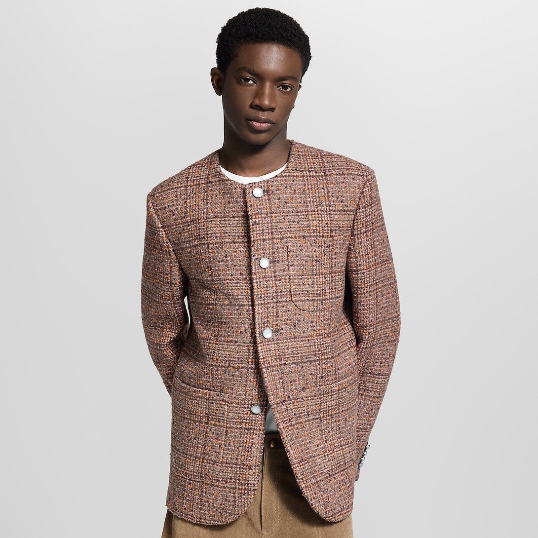 Louis Vuitton Collarless Tweed Jacket Size US XXS / EU 40 - 2 Thumbnail
