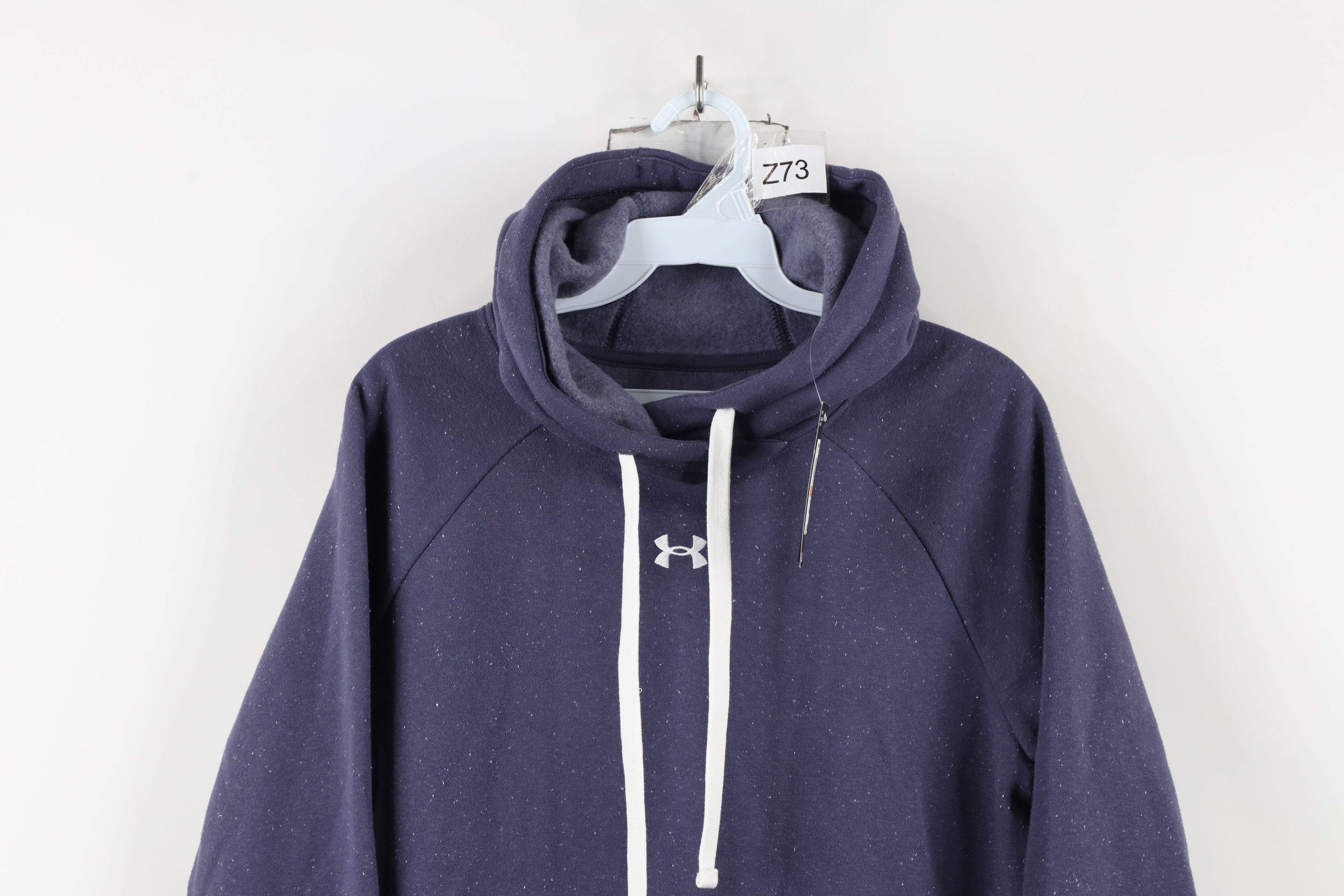 Under Armour × Vintage New Under Armour Fleece Flecked Hoodie Sweatshirt Purple Size S / US 4 / IT 40 - 2 Thumbnail