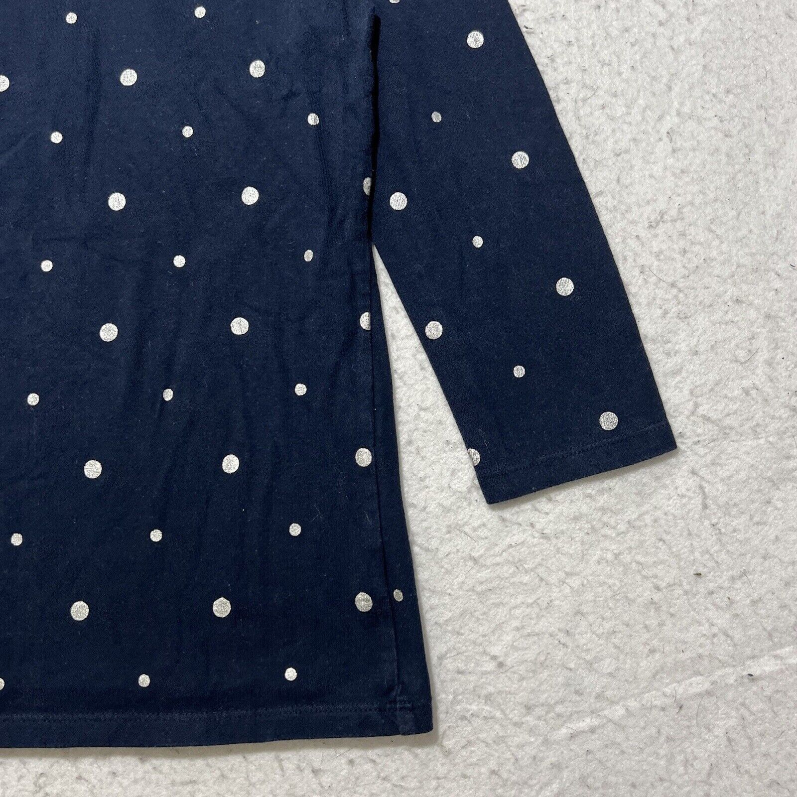 Other Talbots XS Crewneck 3/4 Sleeve Blue Silver Polka Dot T Shirt Size XS / US 0-2 / IT 36-38 - 5 Thumbnail