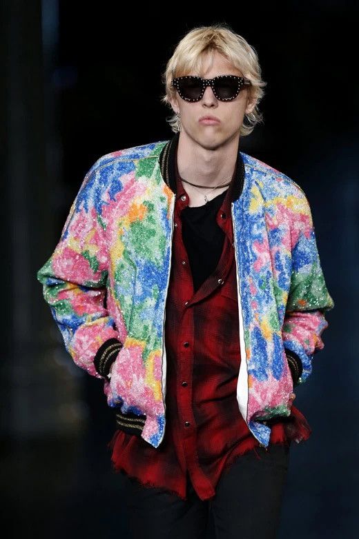 Saint Laurent Paris SAINT LAURENT PARIS BY HEDI SLIMANE 16SS SEQUIN BOMBERJACKET Size US S / EU 44-46 / 1 - 14 Thumbnail